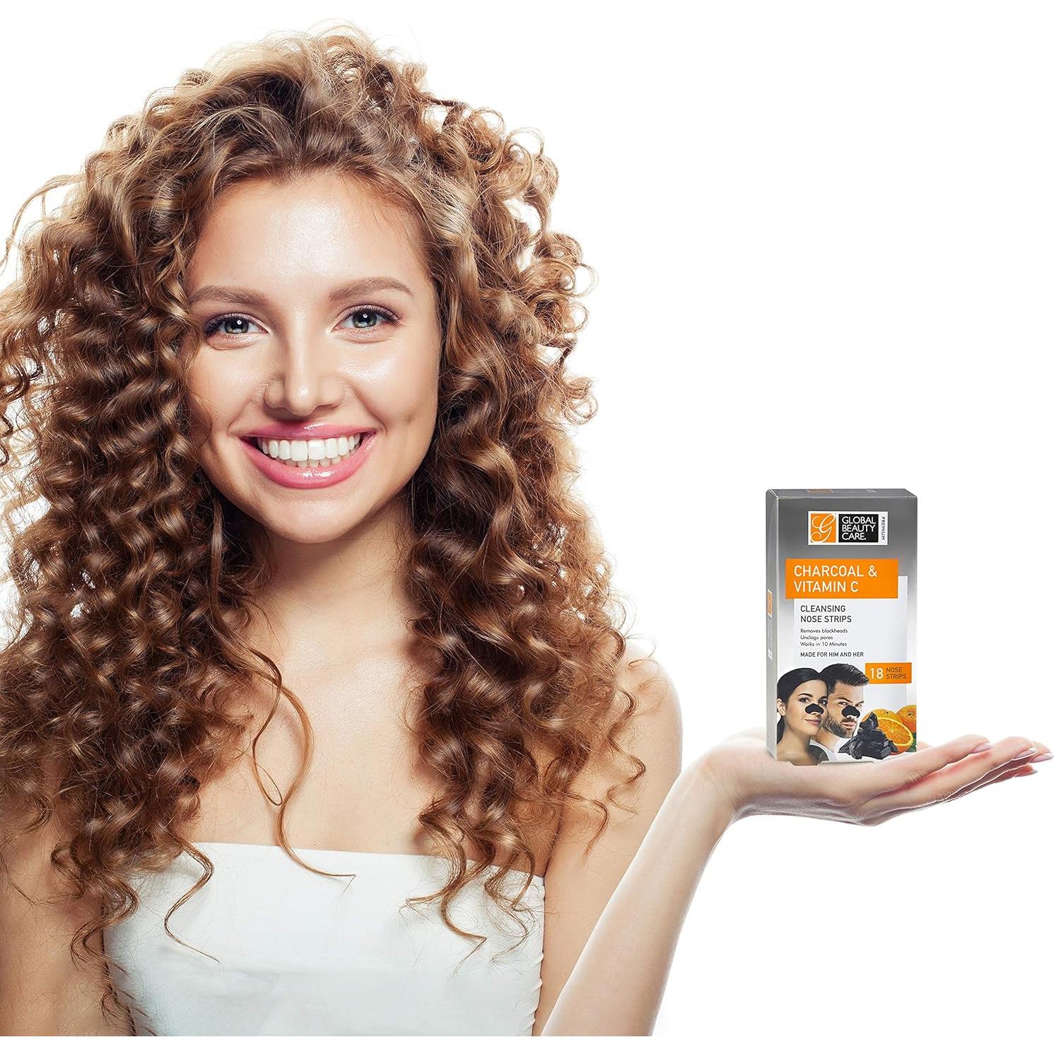 Tiras Limpiadoras de Nariz Global Beauty Care Carbón y Vit C - 18 Unidades