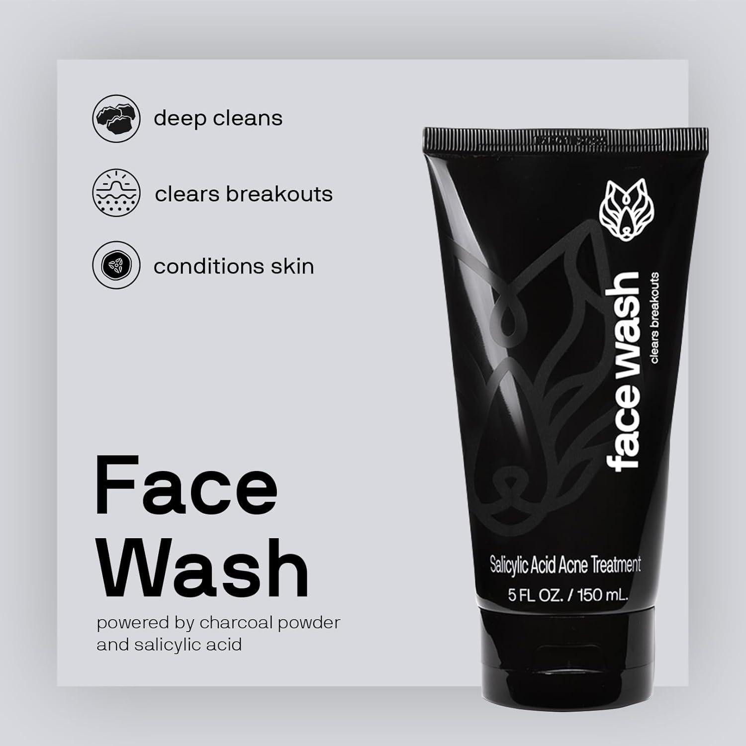 Limpiador Facial en Polvo Black Wolf para Hombres 148 ml