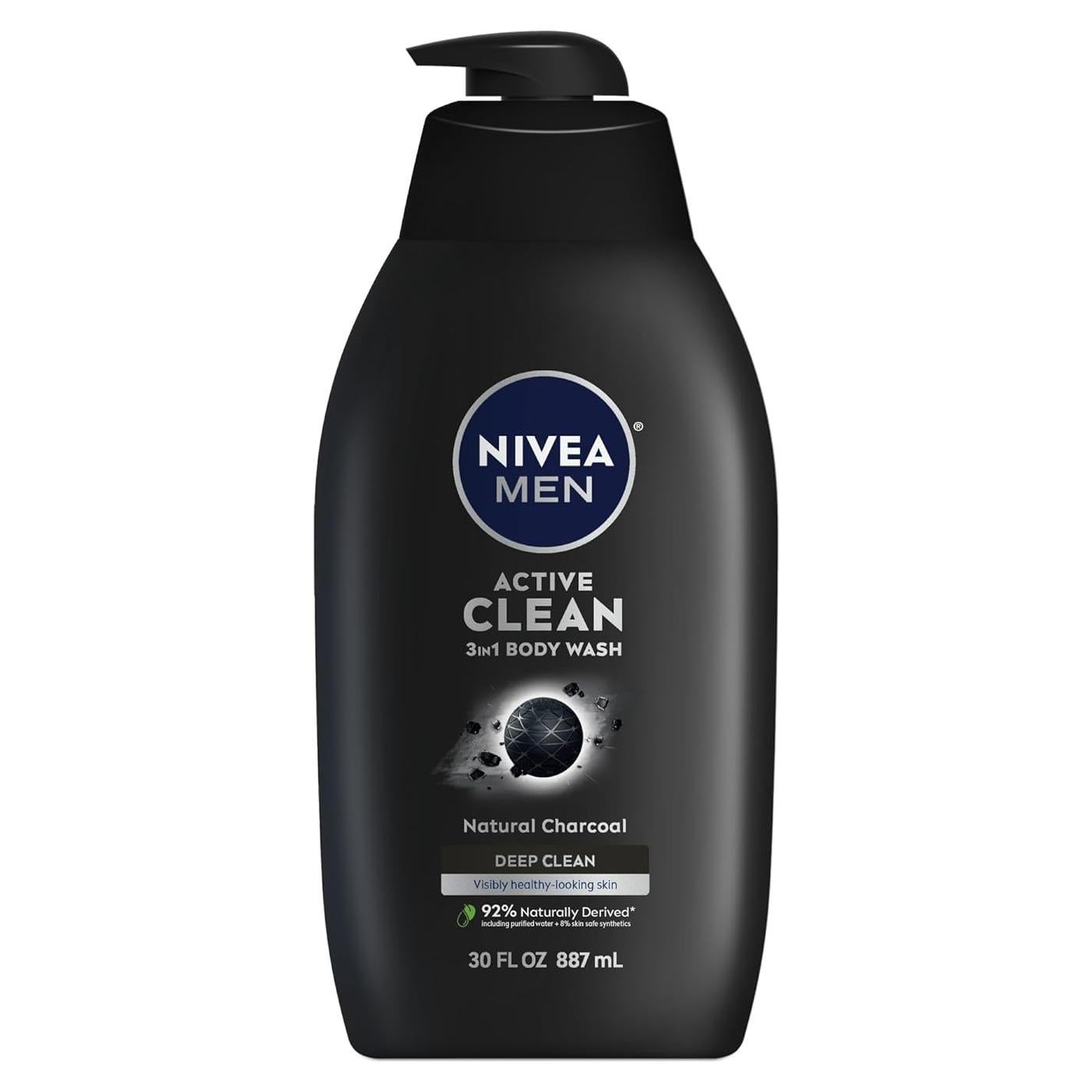 Gel de Ducha NIVEA Men 3 en 1 con Carbón 887 ml
