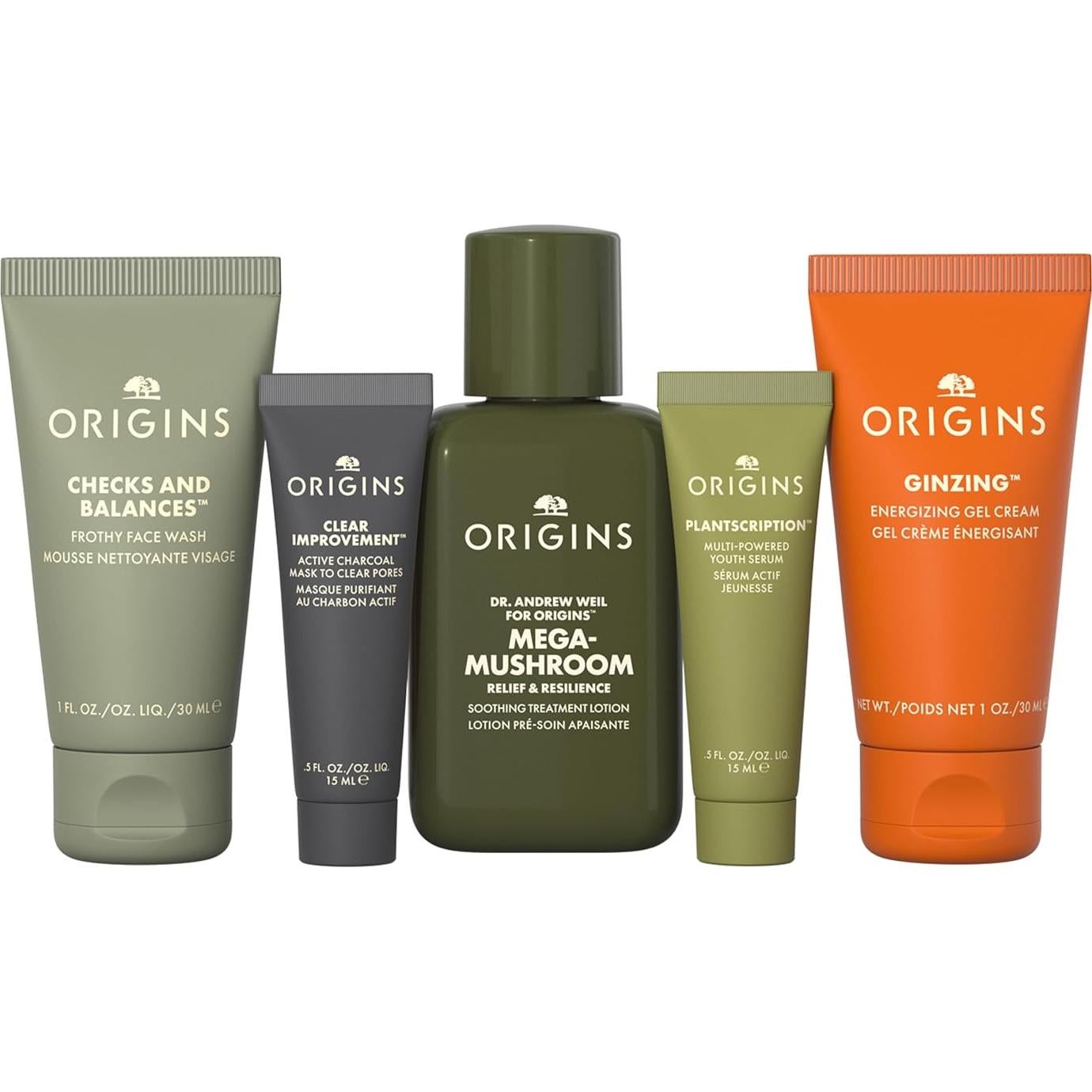 Conjunto de Cuidado de la Piel Origins | Limpiador, Suero, Hidratante