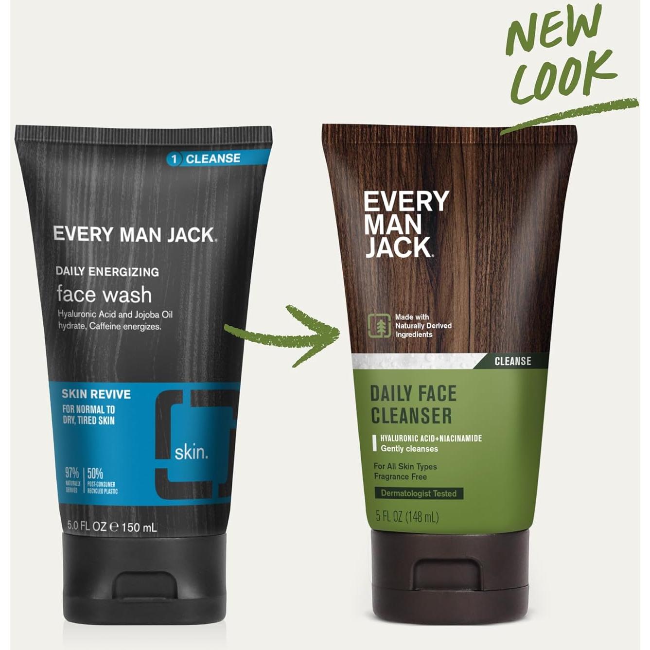 Limpiador Facial Diario Every Man Jack 142 g - Hidratante y Revitalizante