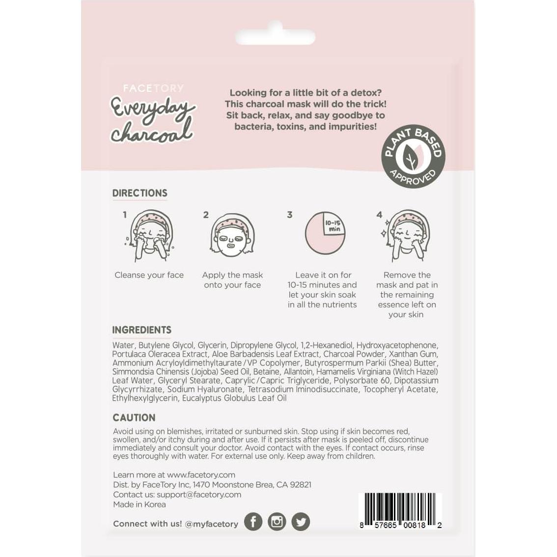 Mascarillas Faciales Facetory K Beauty - Colección Everyday 8 Piezas