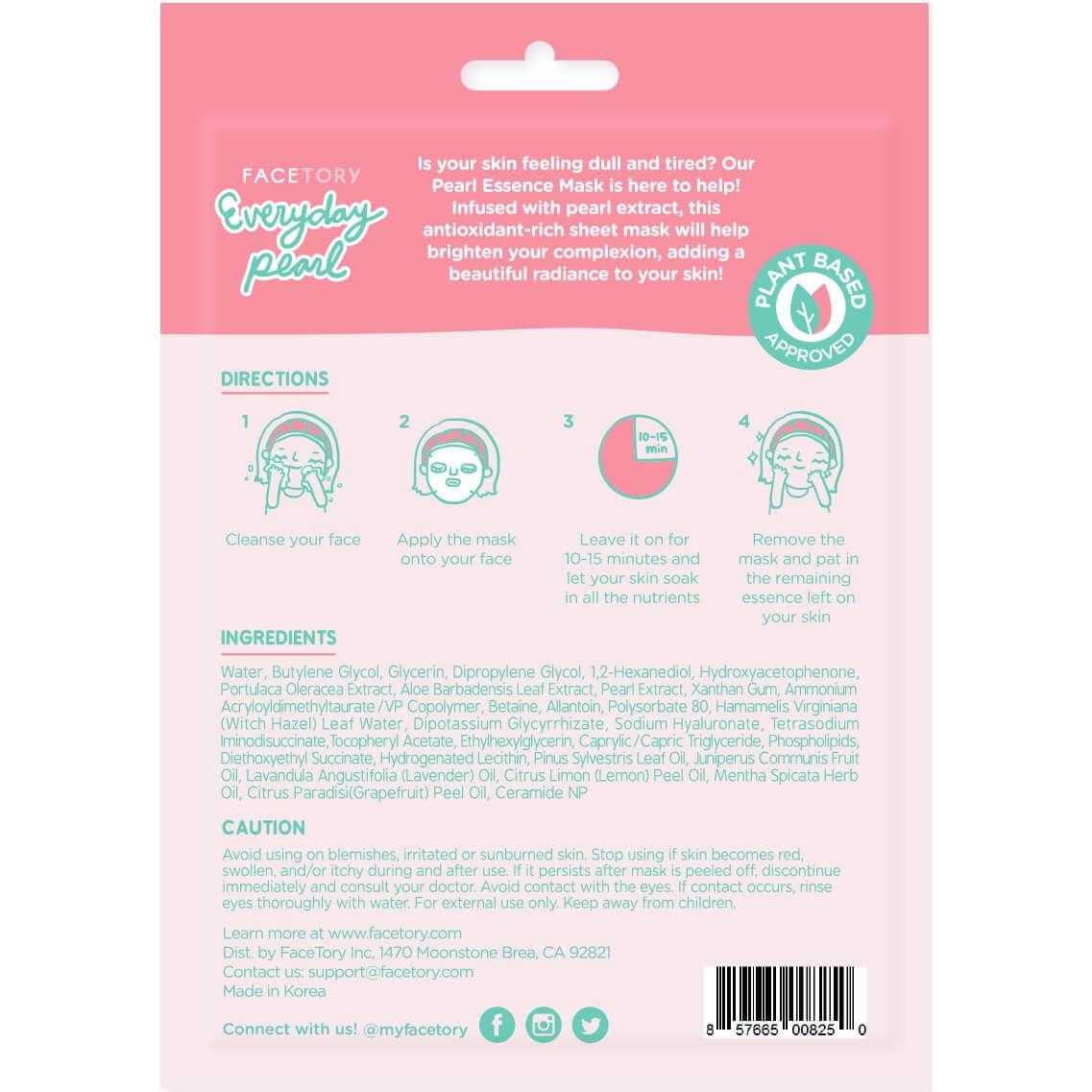 Mascarillas Faciales Facetory K Beauty - Colección Everyday 8 Piezas