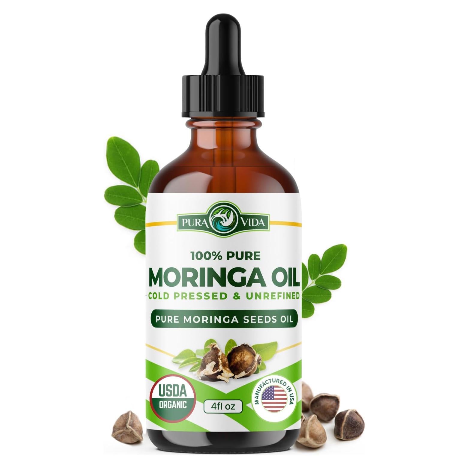 Aceite de Moringa Orgánico Puro 118 ml - Pura Vida Supplements