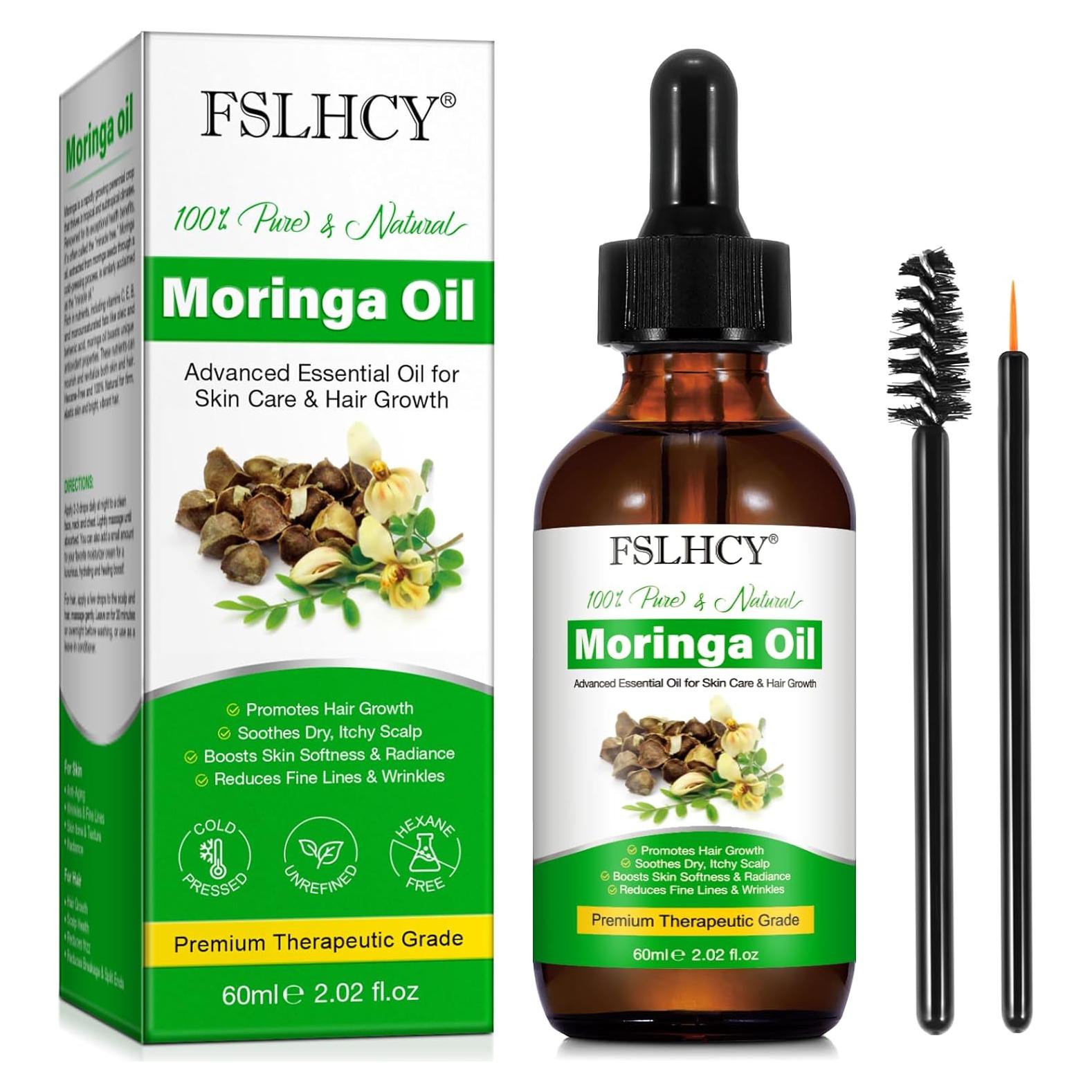 Aceite de Moringa Puro 60ml FSLHCY - Hidratante Facial y Capilar