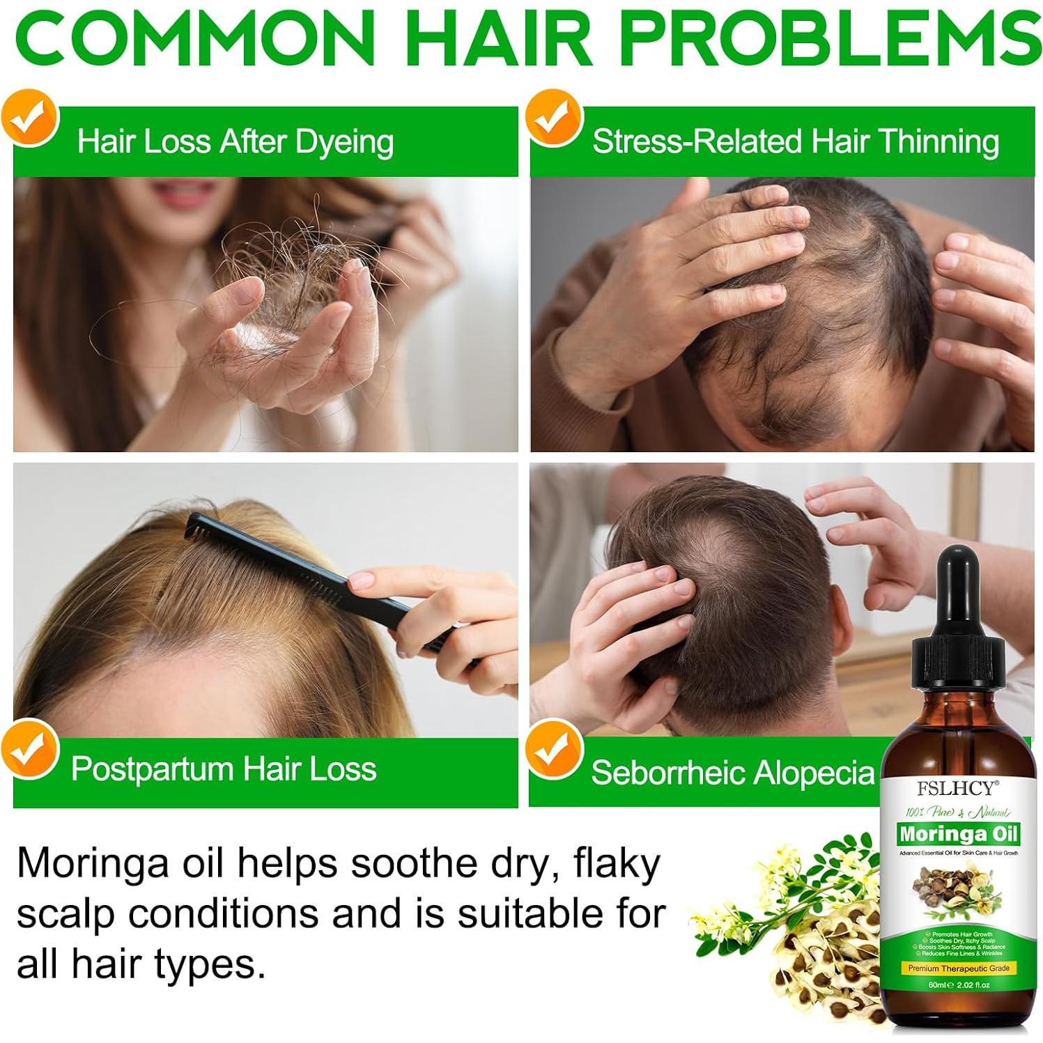 Aceite de Moringa Puro 60ml FSLHCY - Hidratante Facial y Capilar