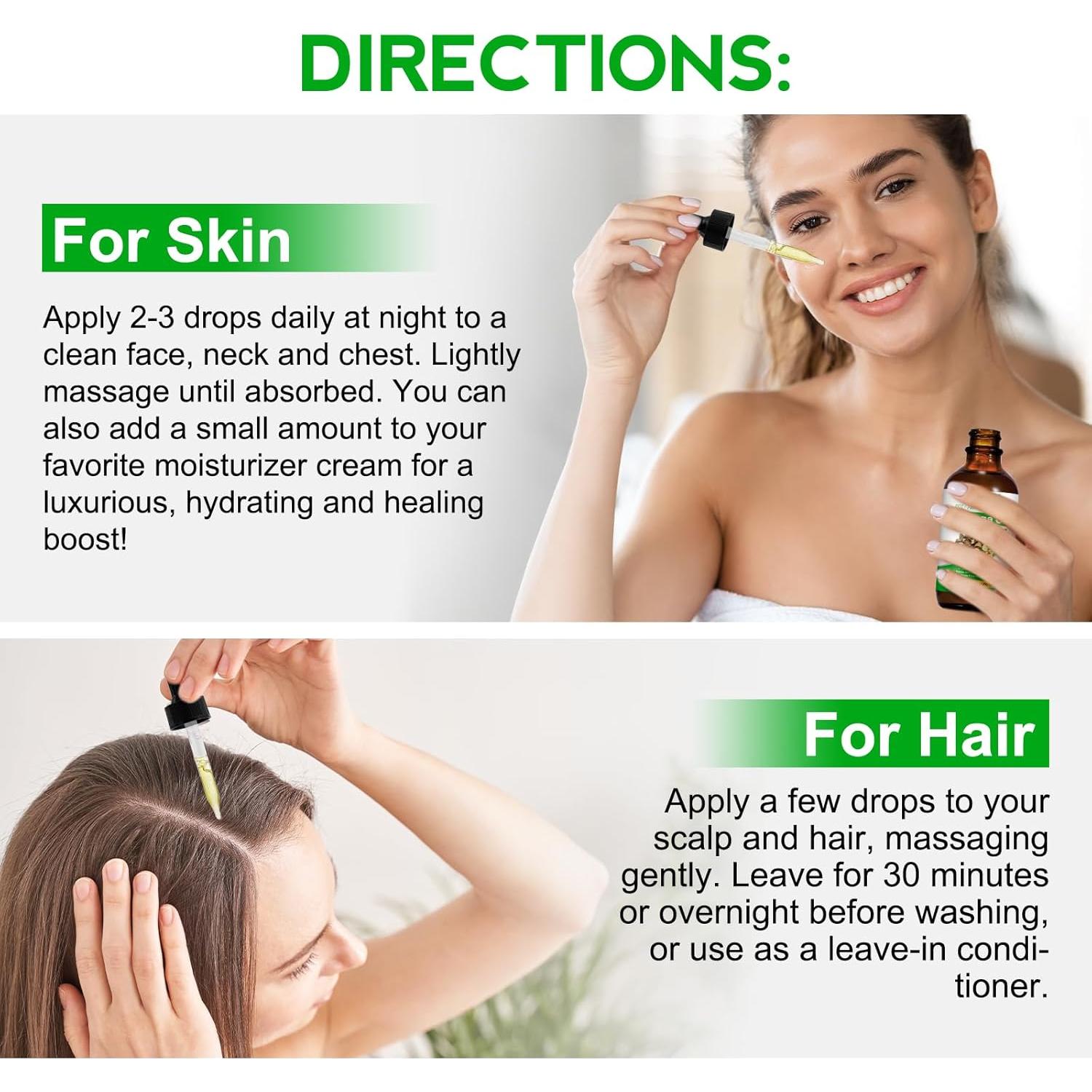 Aceite de Moringa Puro 60ml FSLHCY - Hidratante Facial y Capilar