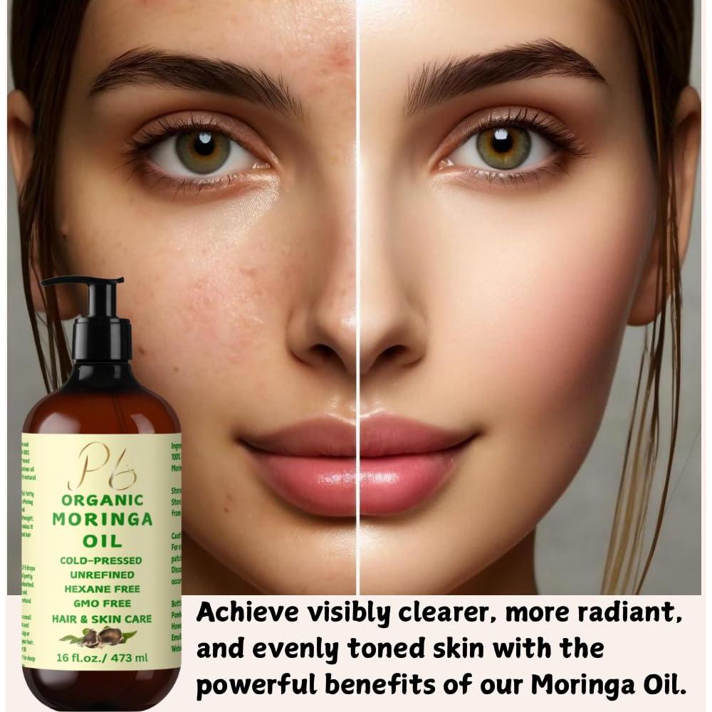 Aceite de Moringa Orgánico 473 ml Pomberries - Hidratante Piel y Cabello