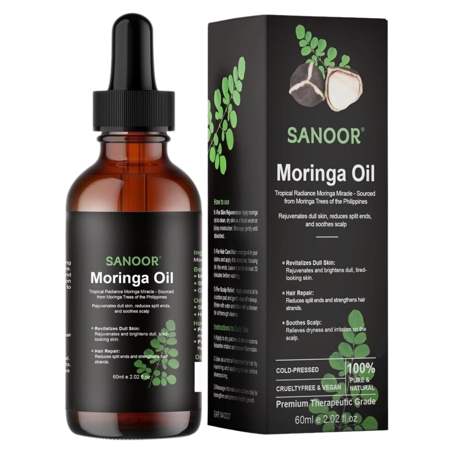 Aceite Milagroso de Moringa SANOOR 60ml Puro y Prensado en Frío
