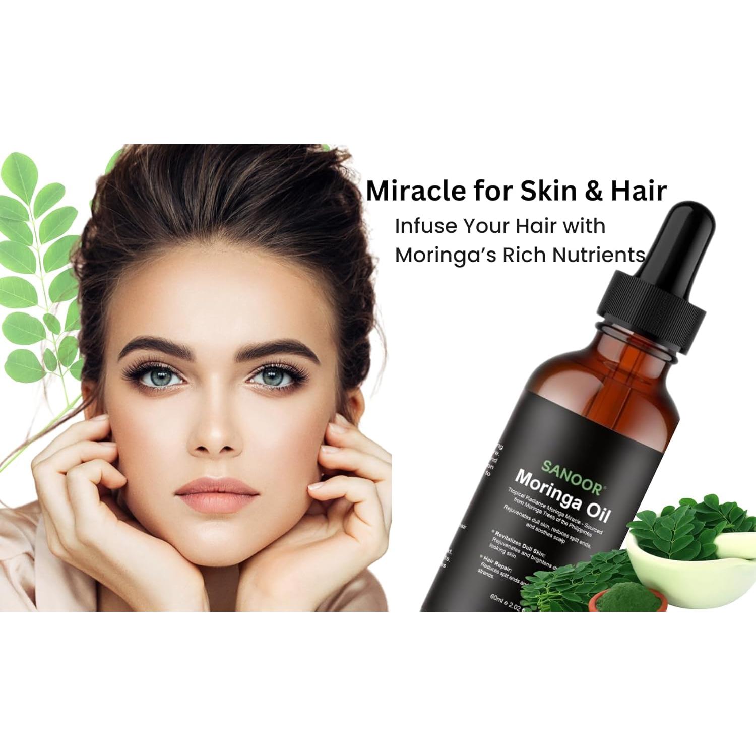 Aceite Milagroso de Moringa SANOOR 60ml Puro y Prensado en Frío