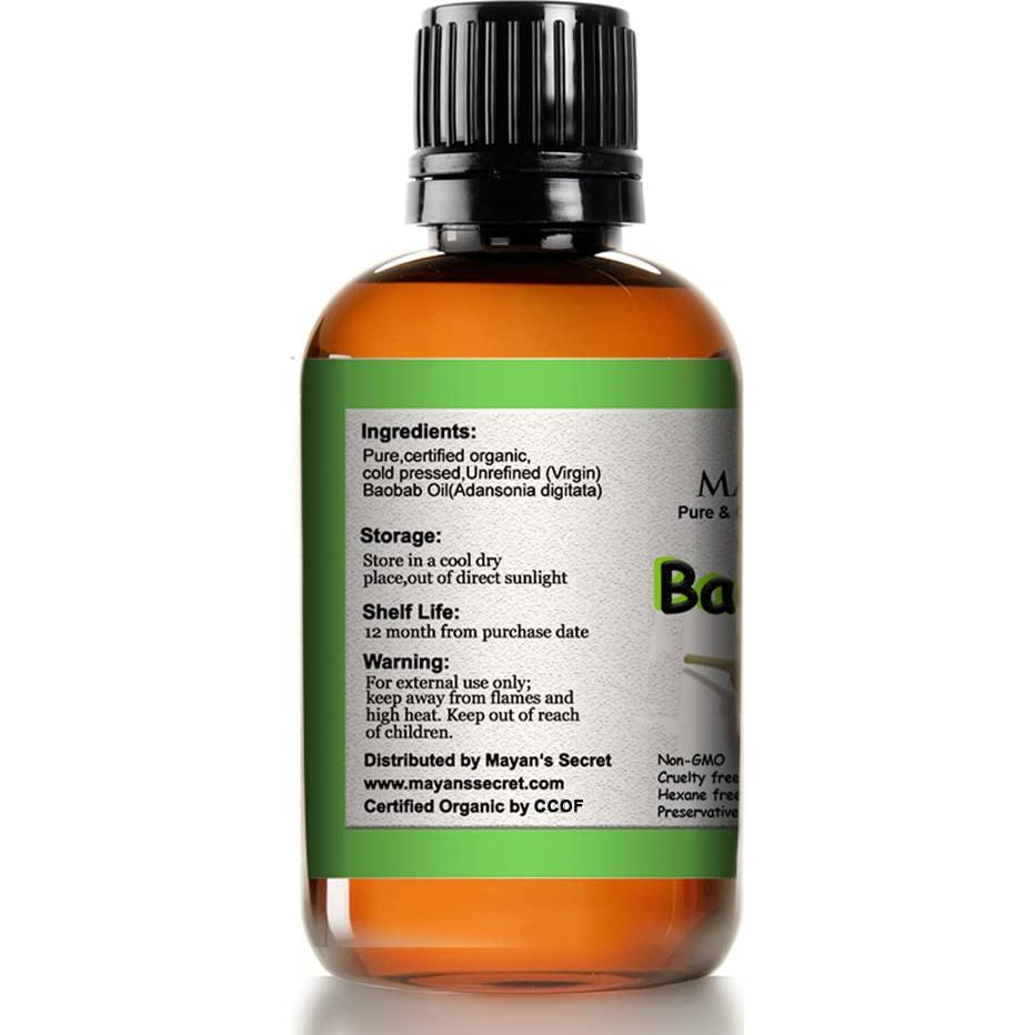 Aceite de Baobab Orgánico Secreto Maya 113.4g Prensado en Frío