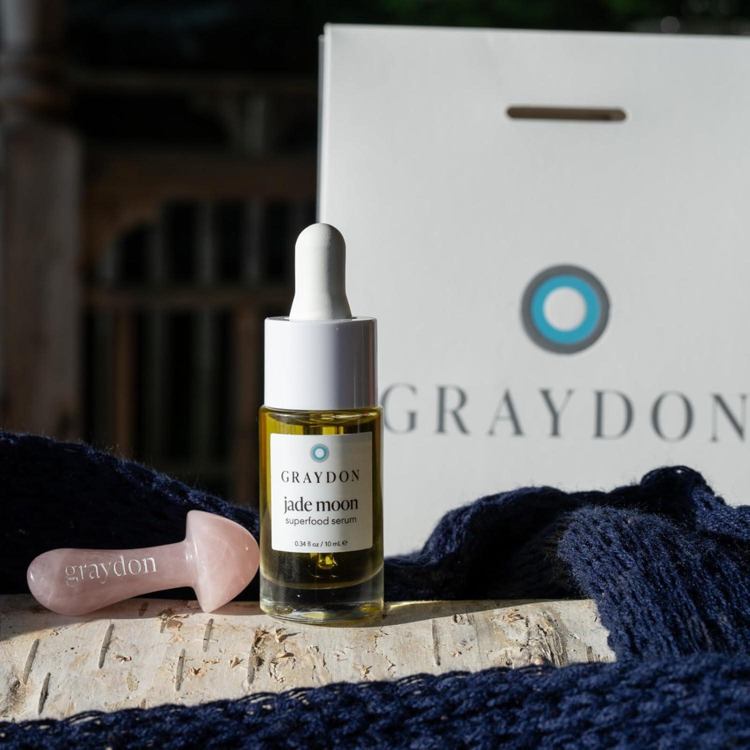 Suero Facial Superfood Graydon Jade Moon 10ml + Gua Sha Cuarzo Rosa