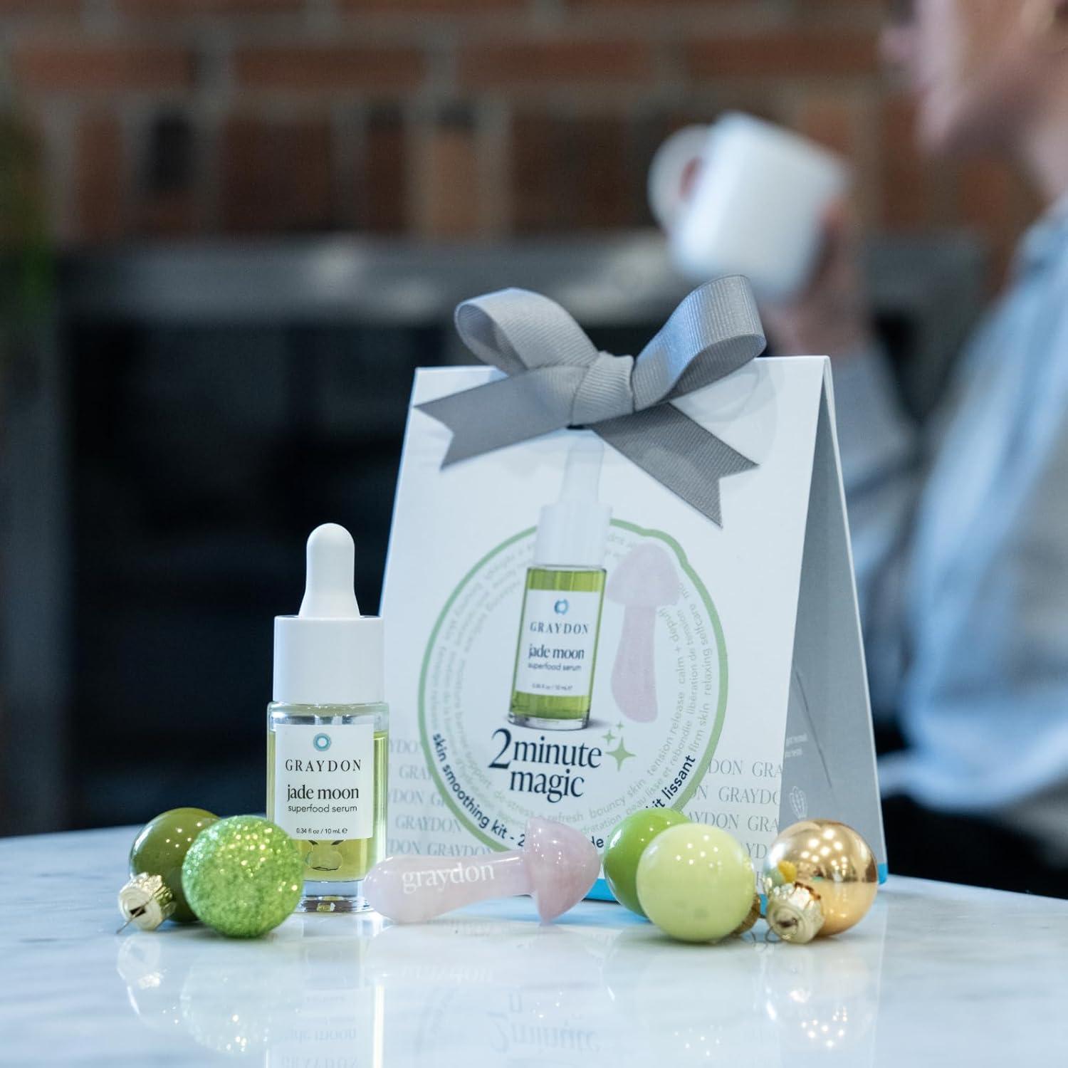 Suero Facial Superfood Graydon Jade Moon 10ml + Gua Sha Cuarzo Rosa