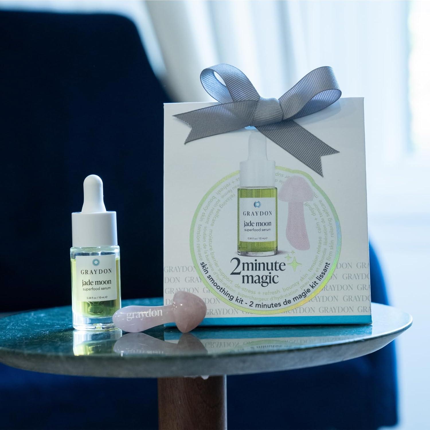 Suero Facial Superfood Graydon Jade Moon 10ml + Gua Sha Cuarzo Rosa