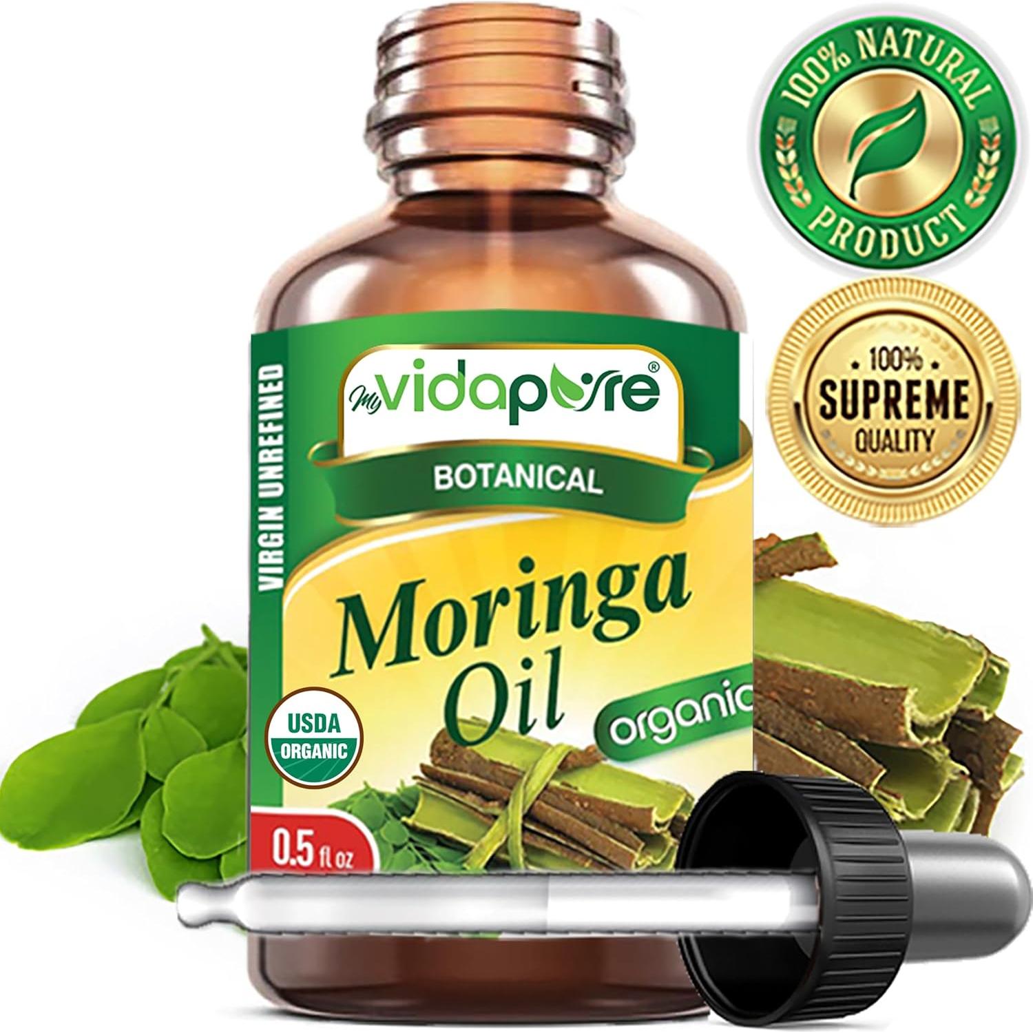Aceite de Moringa Orgánico MyVidaPure 15 ml Puro Virgen Antienvejecimiento