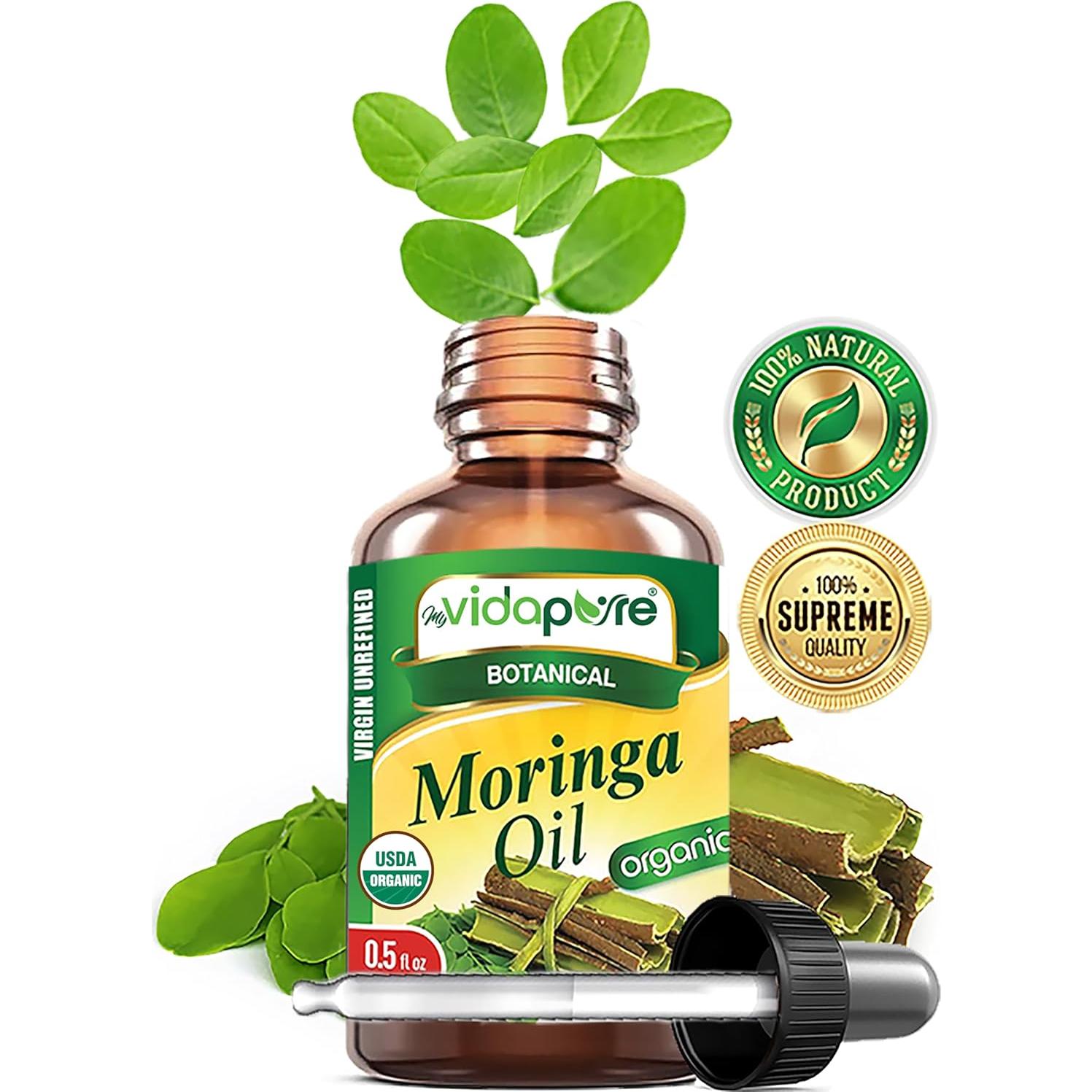 Aceite de Moringa Orgánico MyVidaPure 15 ml Puro Virgen Antienvejecimiento