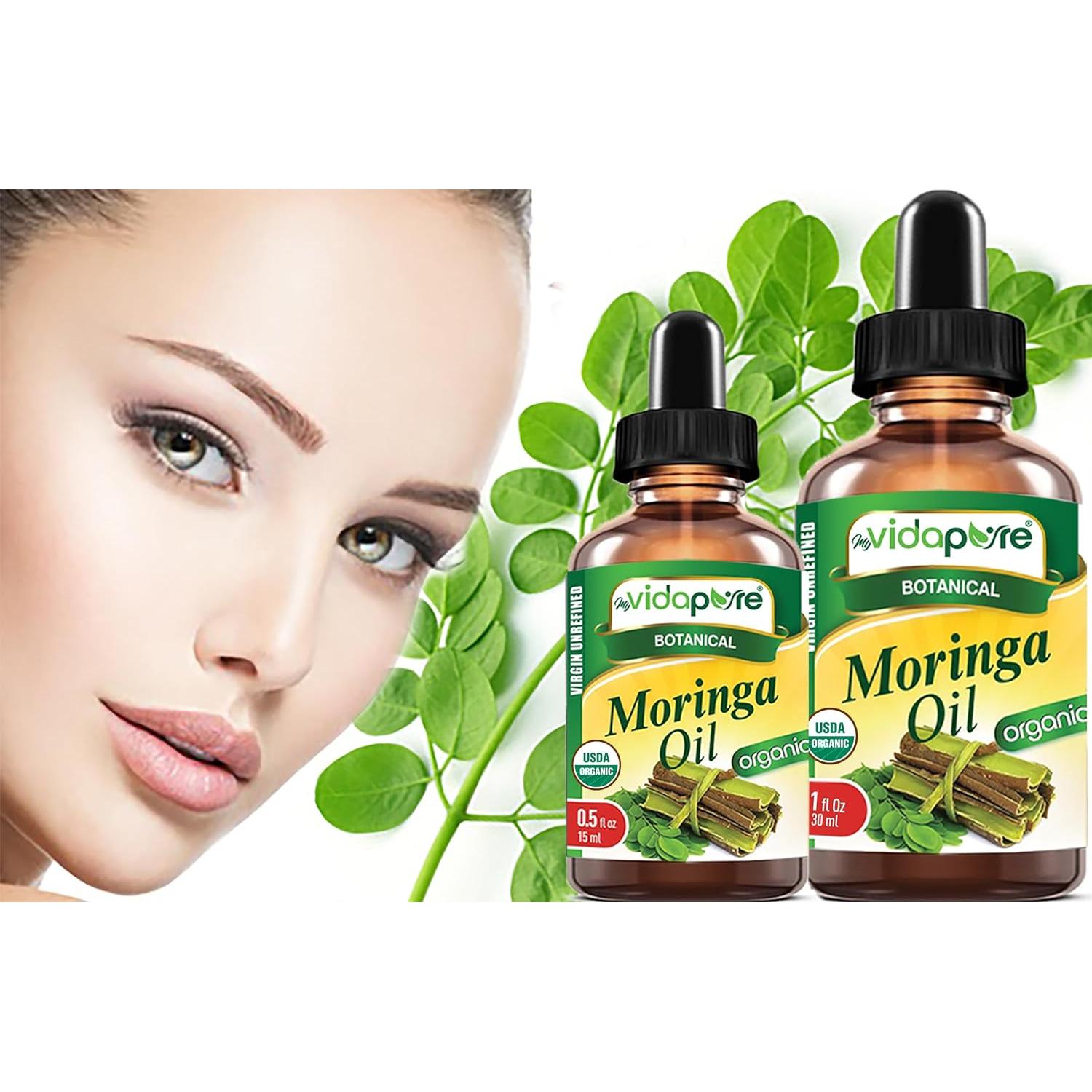 Aceite de Moringa Orgánico MyVidaPure 15 ml Puro Virgen Antienvejecimiento