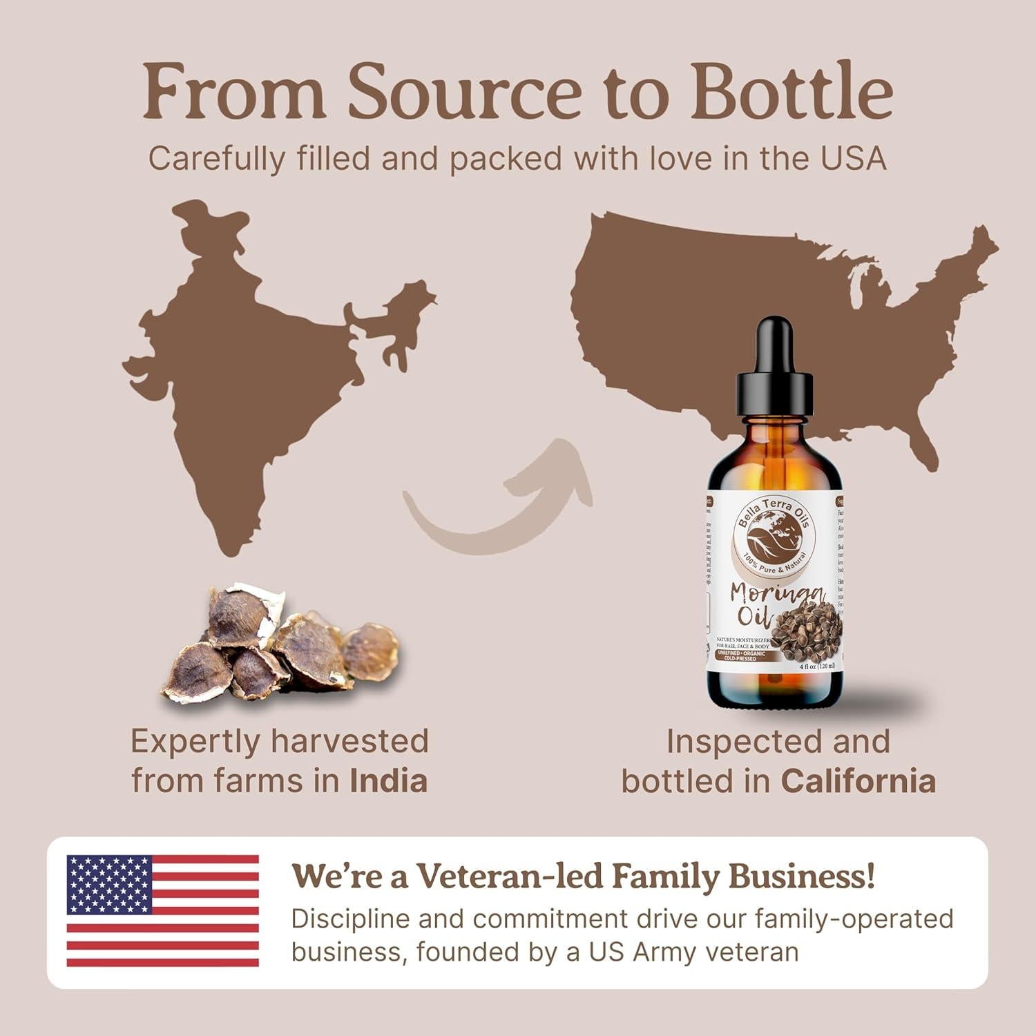 Aceite de Semilla de Moringa Orgánico Bella Terra 60ml - Alto en Vitamina E