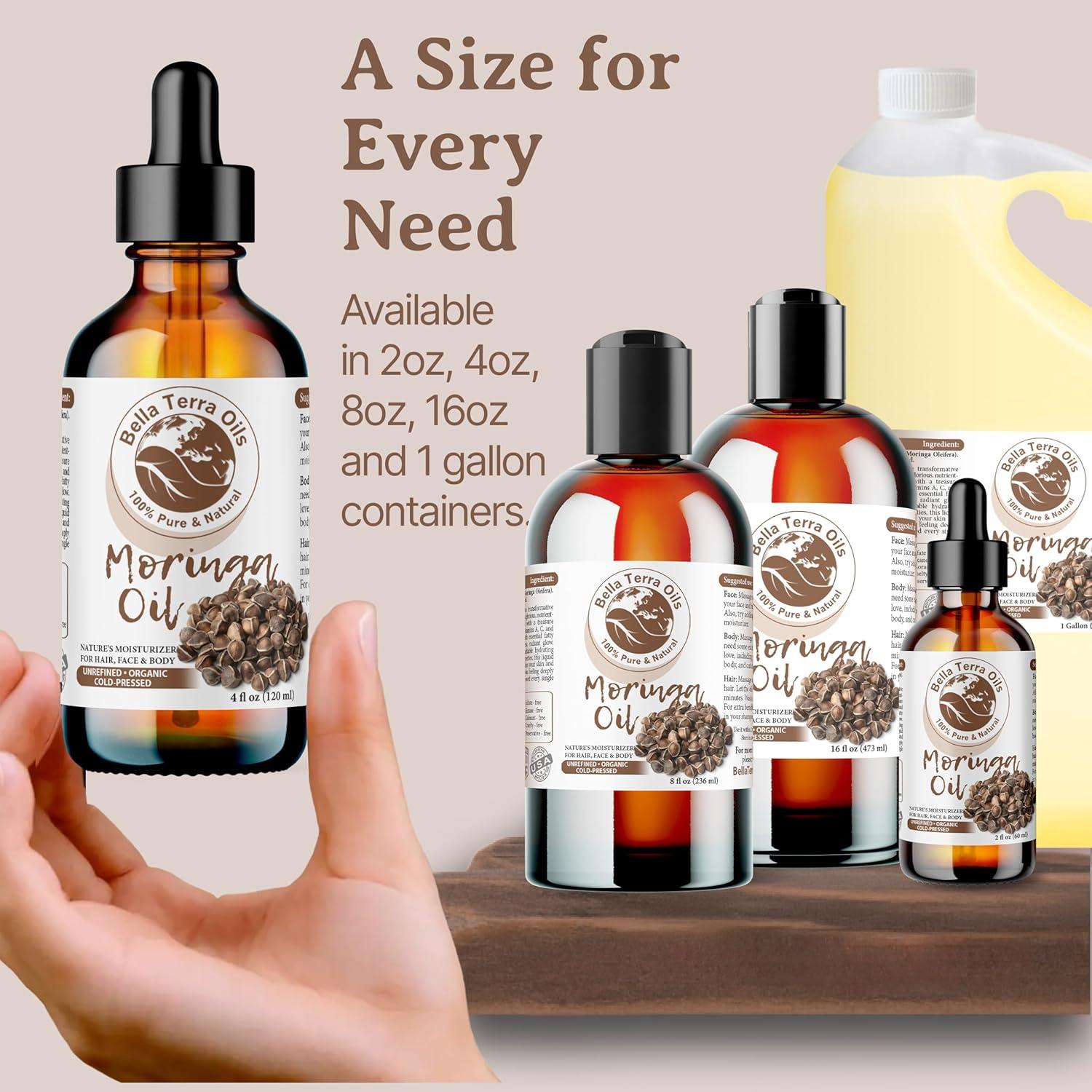 Aceite de Semilla de Moringa Orgánico Bella Terra 60ml - Alto en Vitamina E