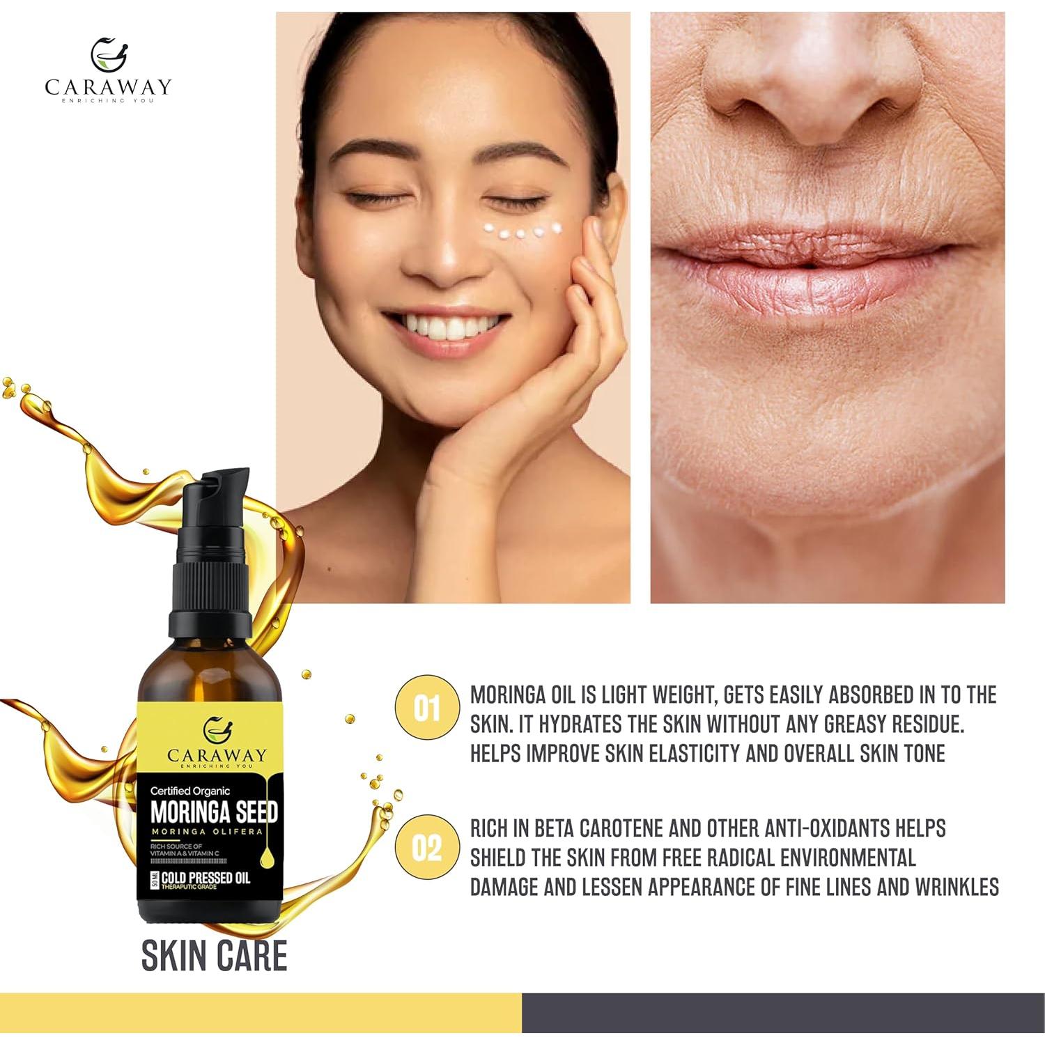 Aceite de Semilla de Moringa CARAWAY 100% Puro 50 ml