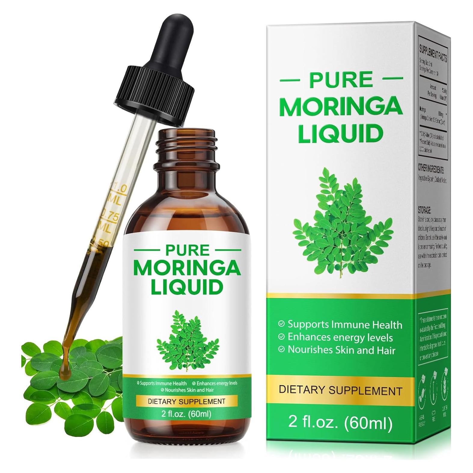 Gotas Líquidas de Moringa Pura Ruduwu 120g con Cúrcuma
