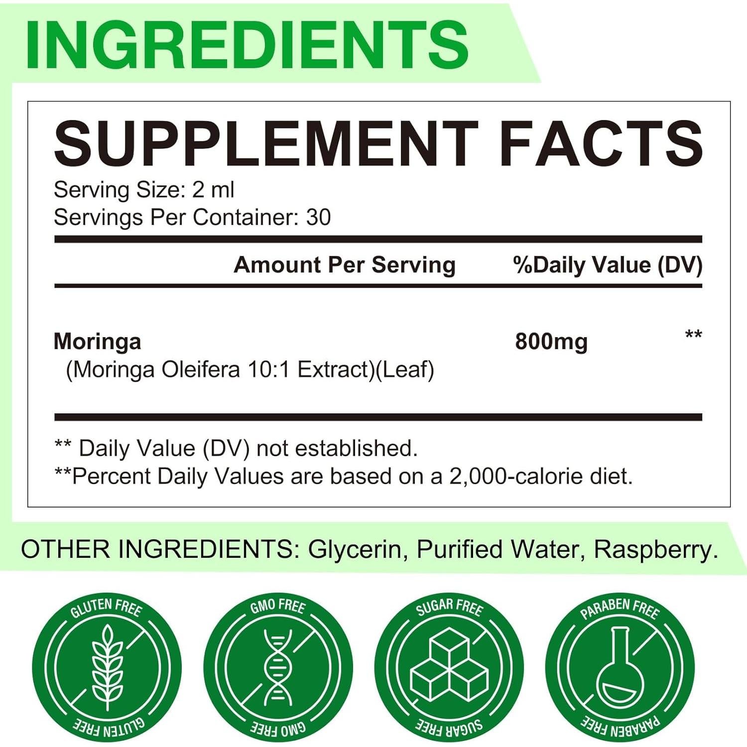 Gotas Líquidas de Moringa Pura Ruduwu 120g con Cúrcuma