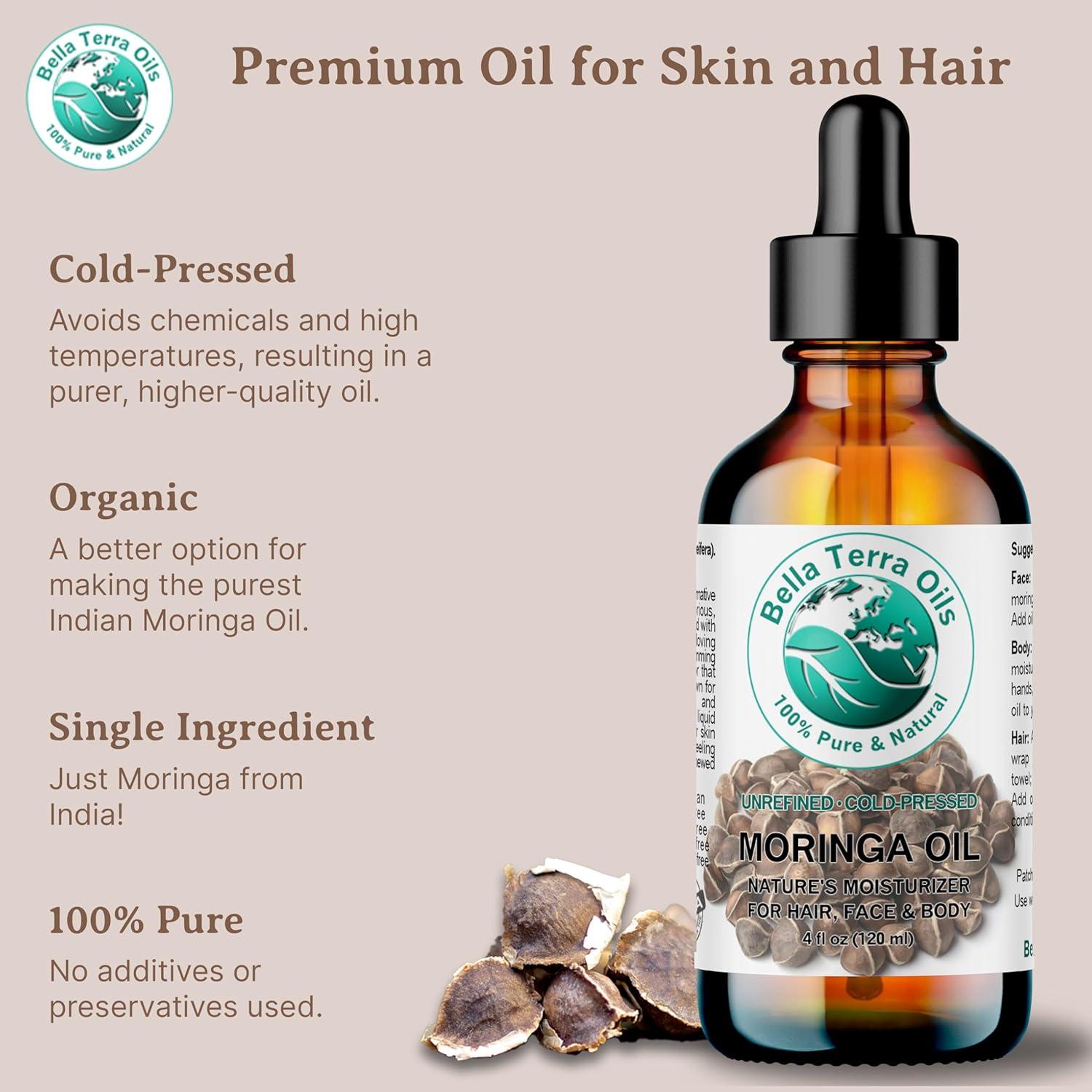 Aceite de Semilla de Moringa Orgánico Bella Terra 60 ml - Prensado en Frío