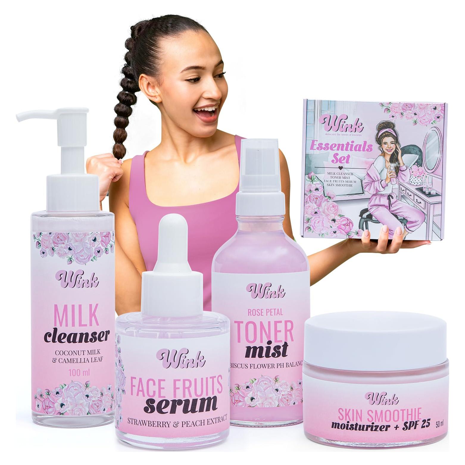 Kit de Cuidado Facial Natural WINK para Adolescentes - 4 Productos