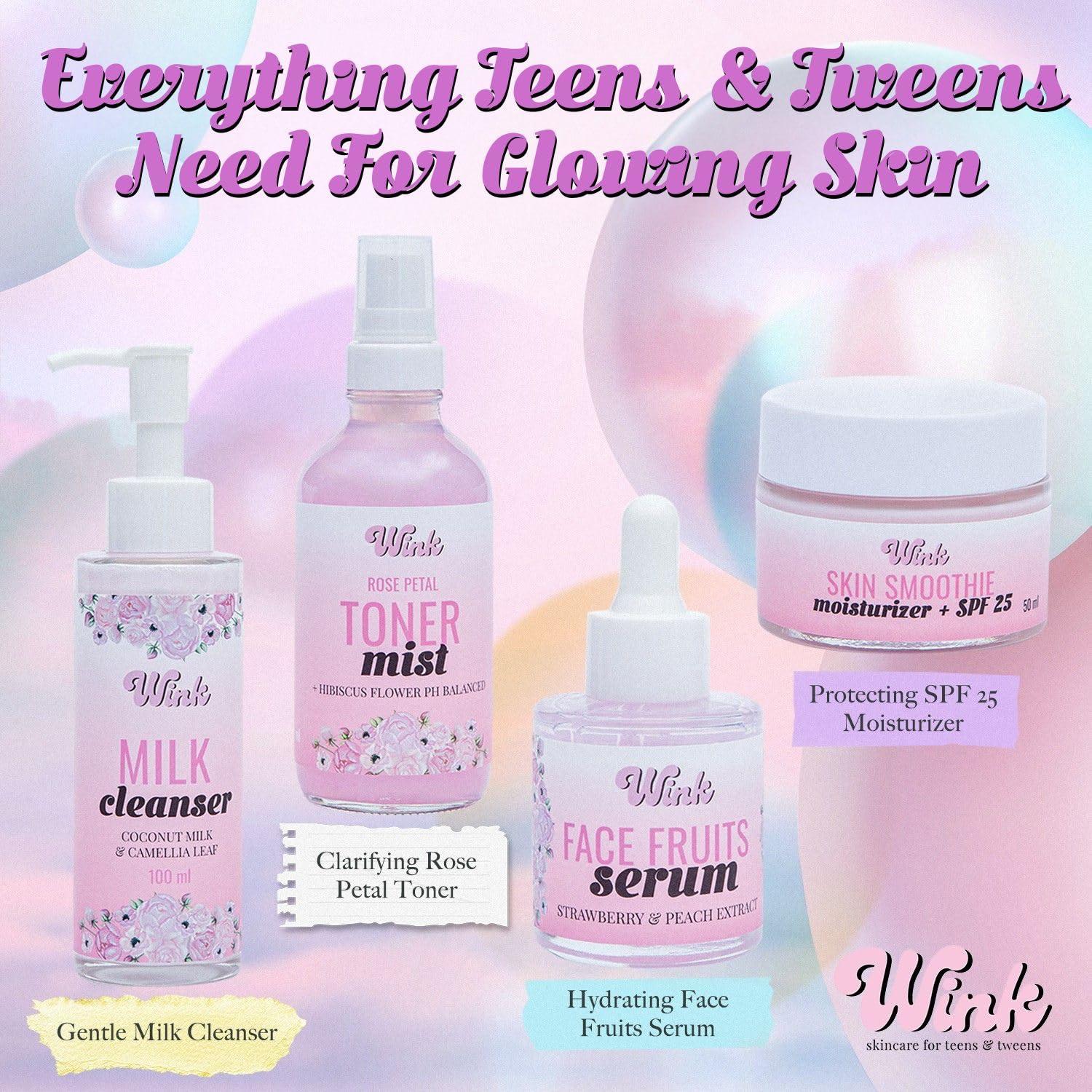 Kit de Cuidado Facial Natural WINK para Adolescentes - 4 Productos