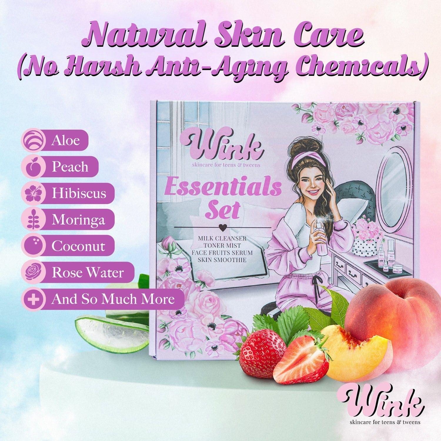 Kit de Cuidado Facial Natural WINK para Adolescentes - 4 Productos