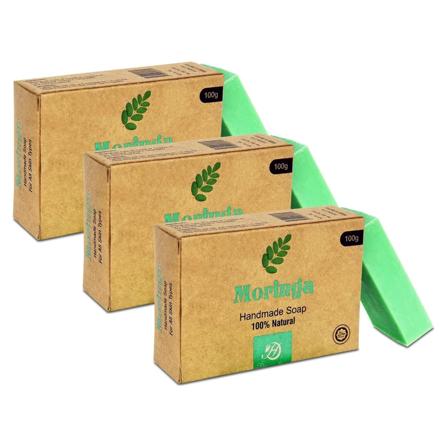 Jabón Natural Hidratante de Moringa Herboganic 3x100g