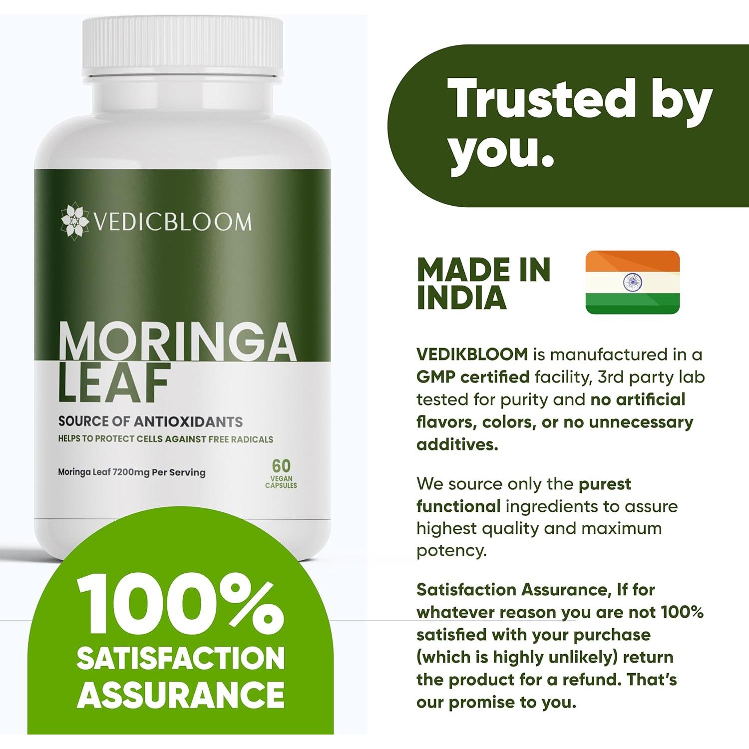 Cápsulas de Moringa VEDICBLOOM 7200mg - 60 Unidades