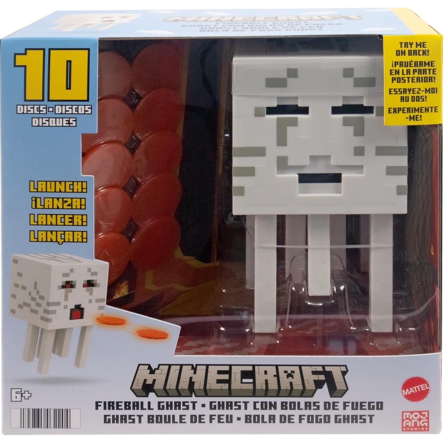 Figura Ghast de Bola de Fuego Mattel Minecraft con 10 Discos
