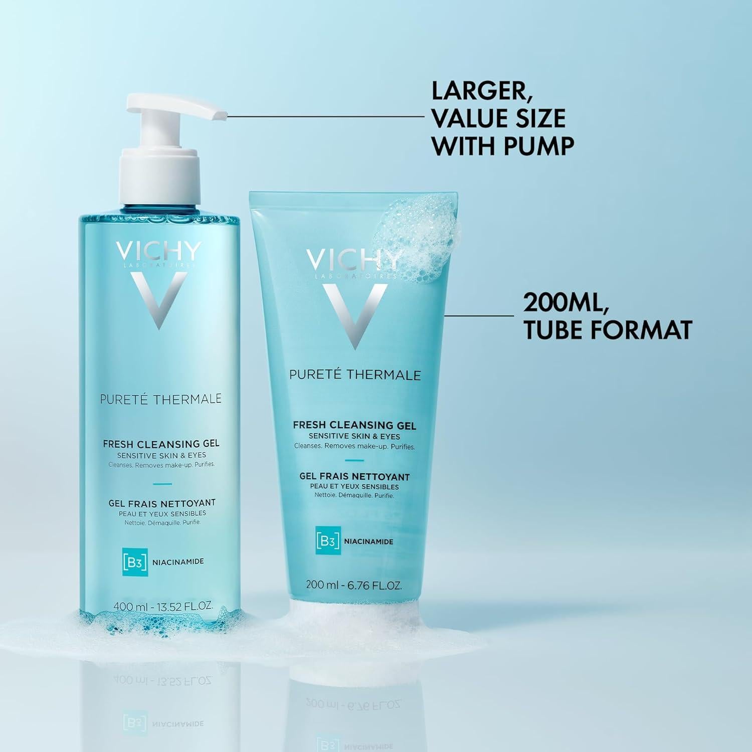Gel Limpiador Fresco Vichy Pureté Thermale 400 ml - Suave y Desmaquillante