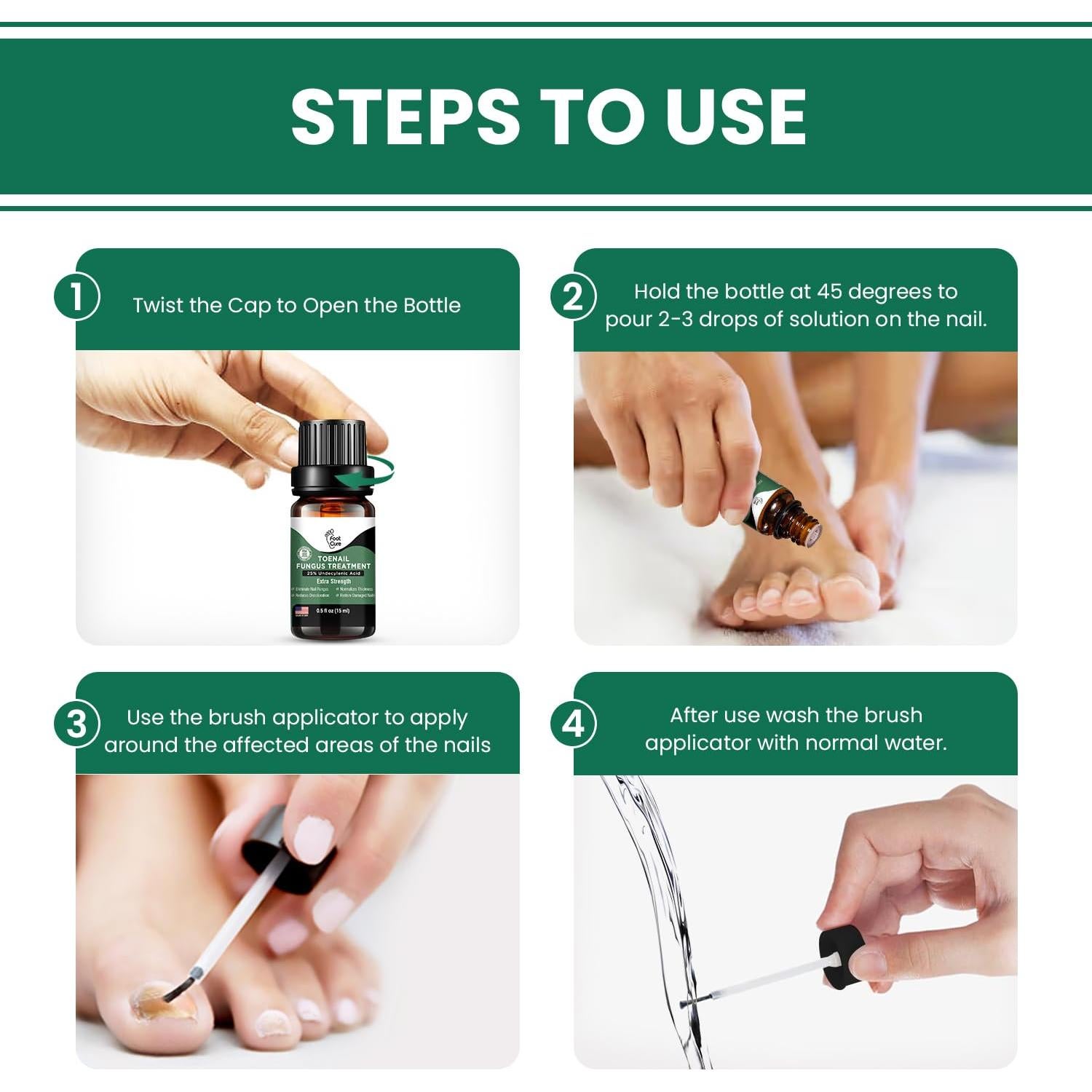 Solución Reparadora para Uñas de Pies FootCure 14.79 ml - 2 Paquete