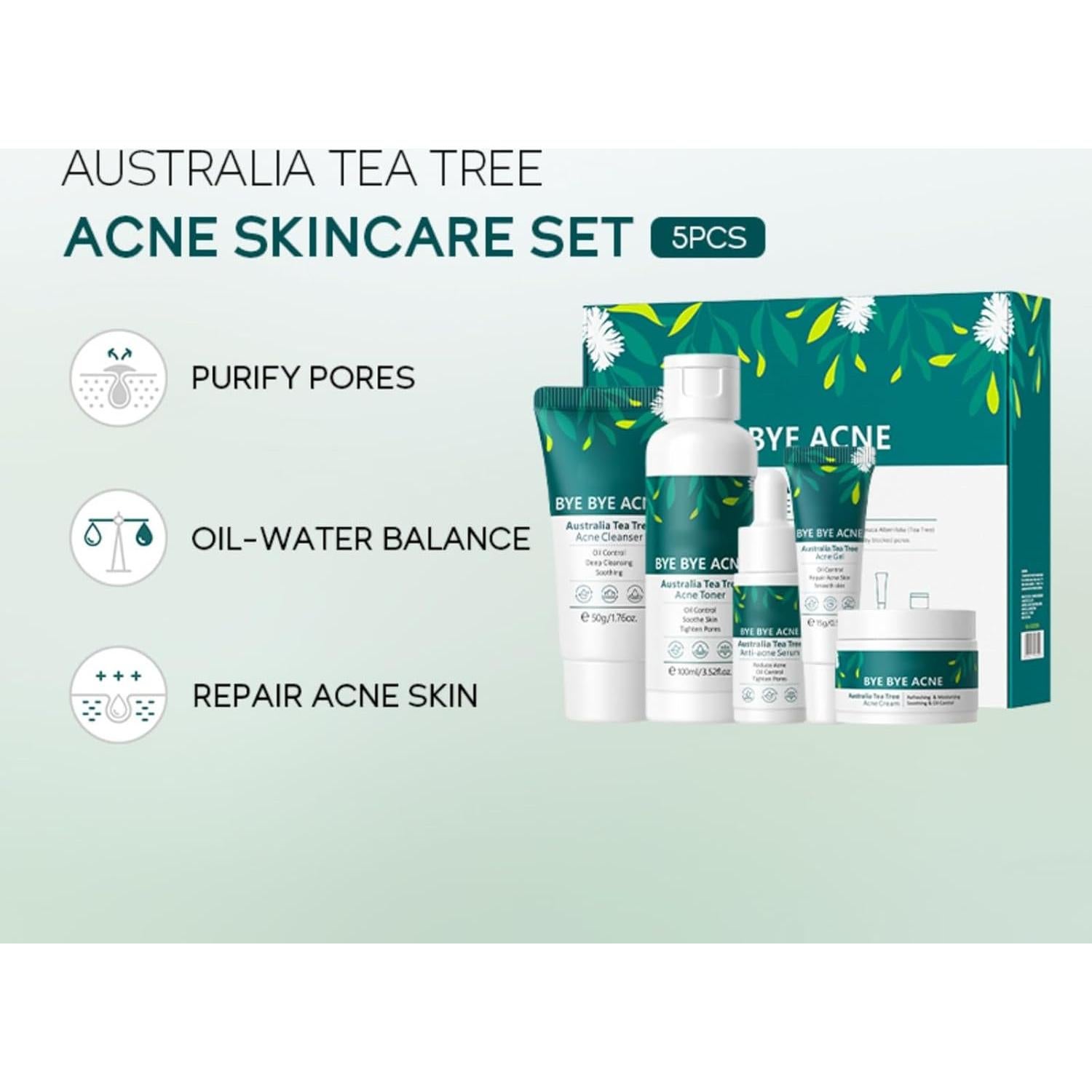 Set de Cuidado Facial Onkessy 5 Piezas Tratamiento Acné