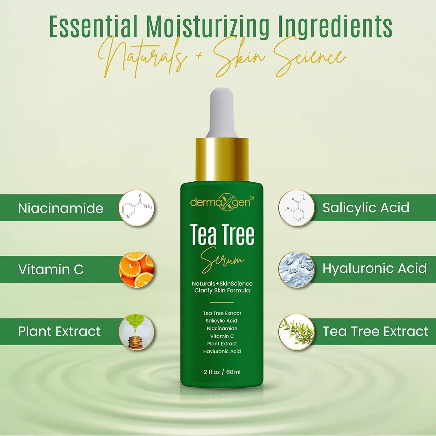 Suero Iluminador Orgánico Dermaxgen 60 ml - Aceite de Árbol de Té y Vitamina C