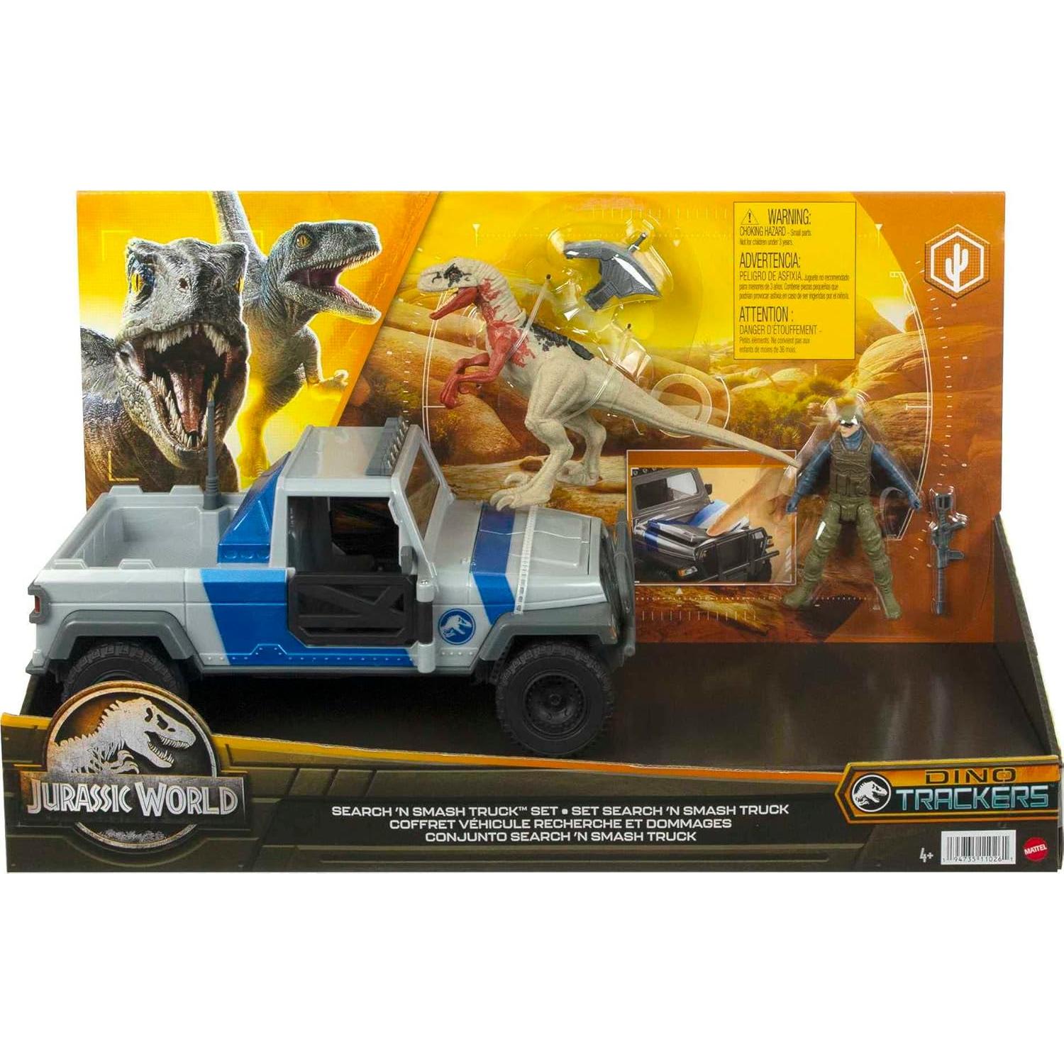 Juego de Camión de Búsqueda Mattel Jurassic World con Atrociraptor