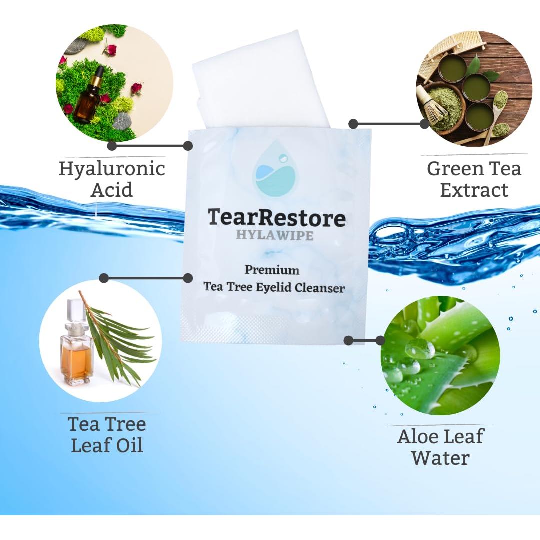 Toallitas para Párpados TearRestore HylaWipe - 30 Unidades