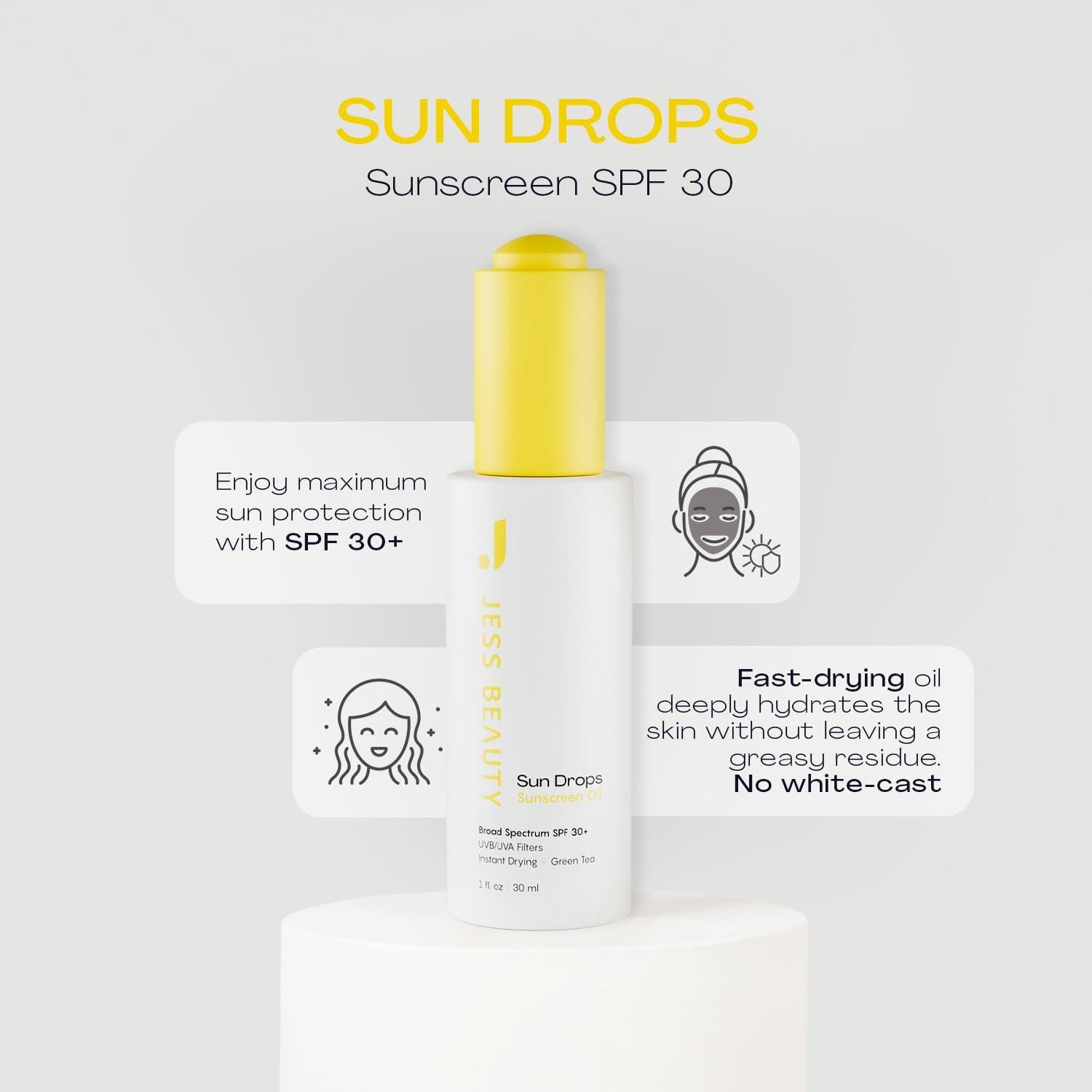 Gotas de Sol JESS BEAUTY con Protector Solar SPF 30 - 29.57 ml