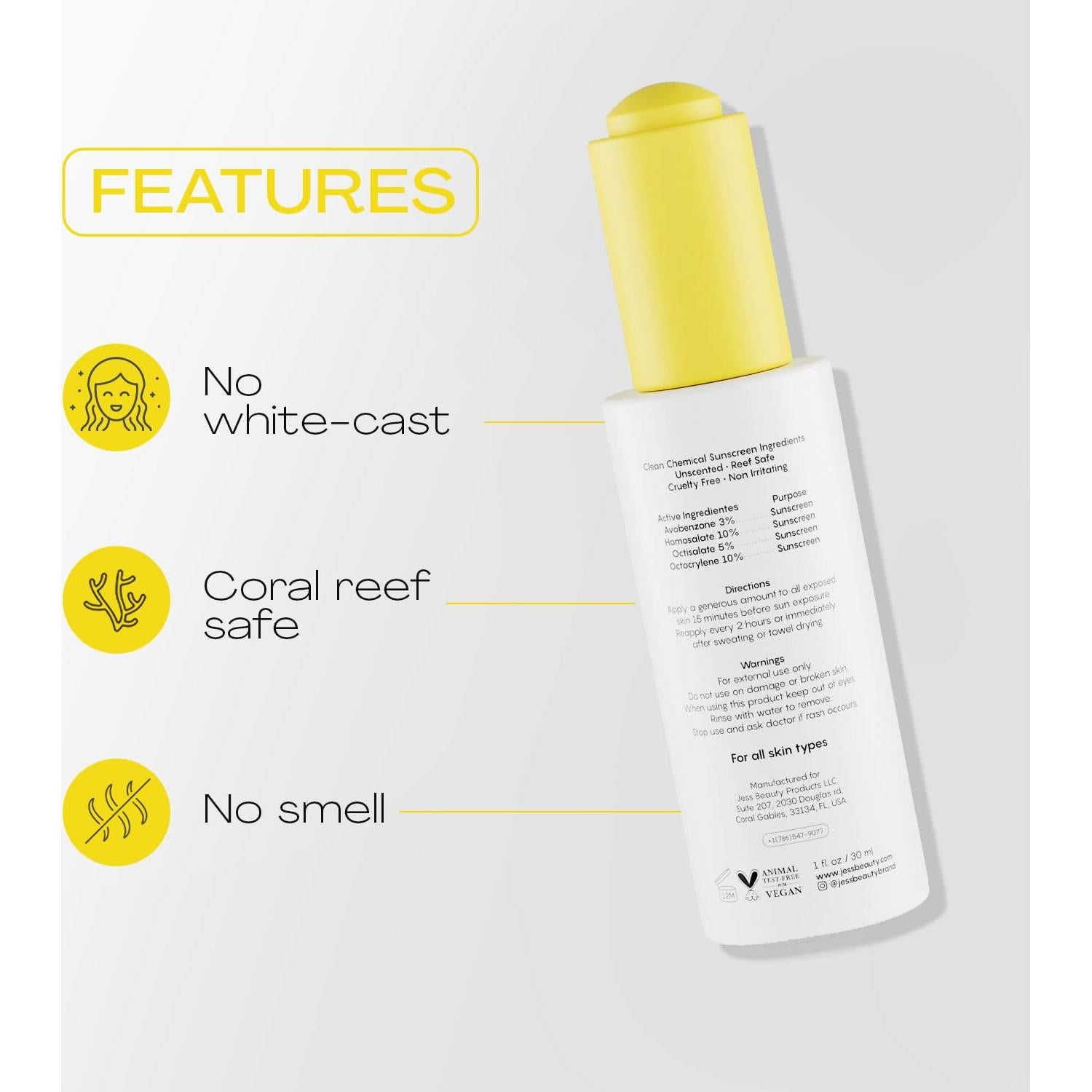 Gotas de Sol JESS BEAUTY con Protector Solar SPF 30 - 29.57 ml