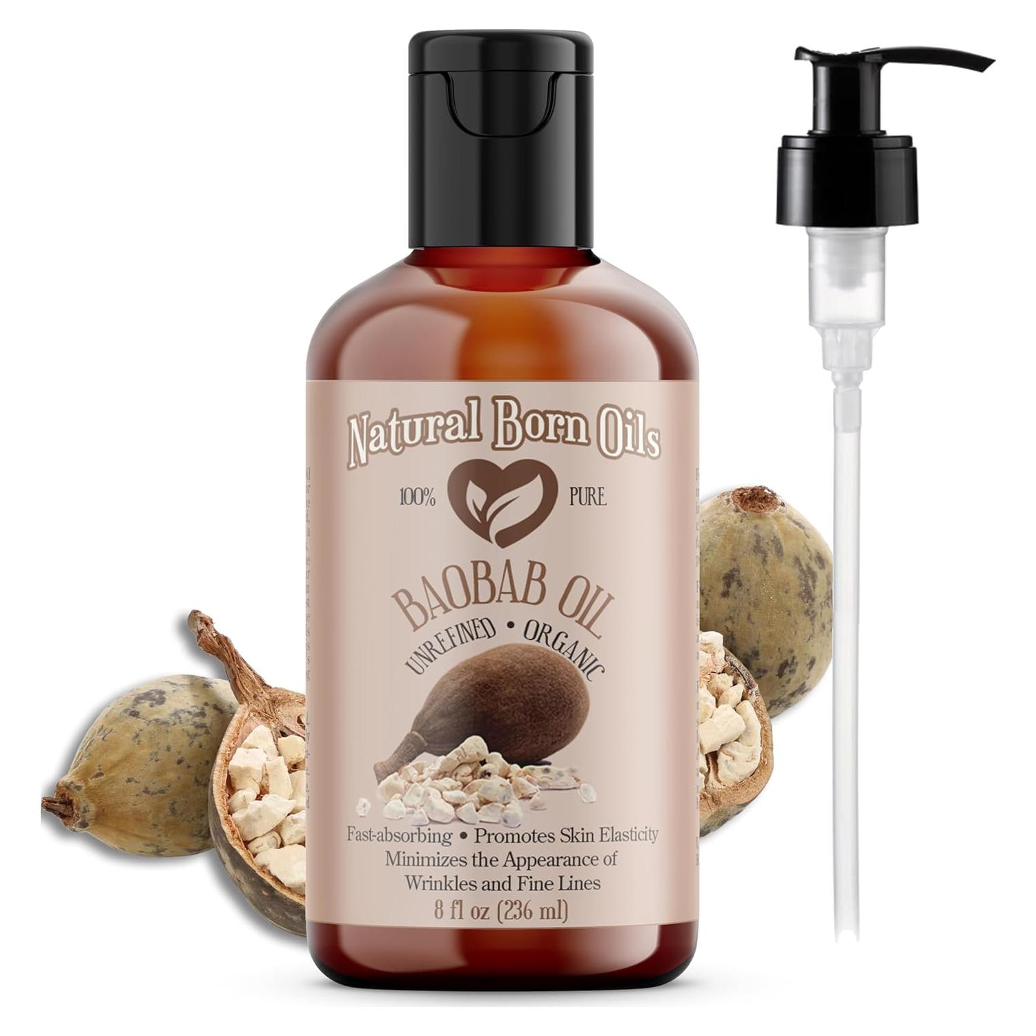 Aceite de Baobab Orgánico Natural Born Oils 226.8ml Prensado en Frío