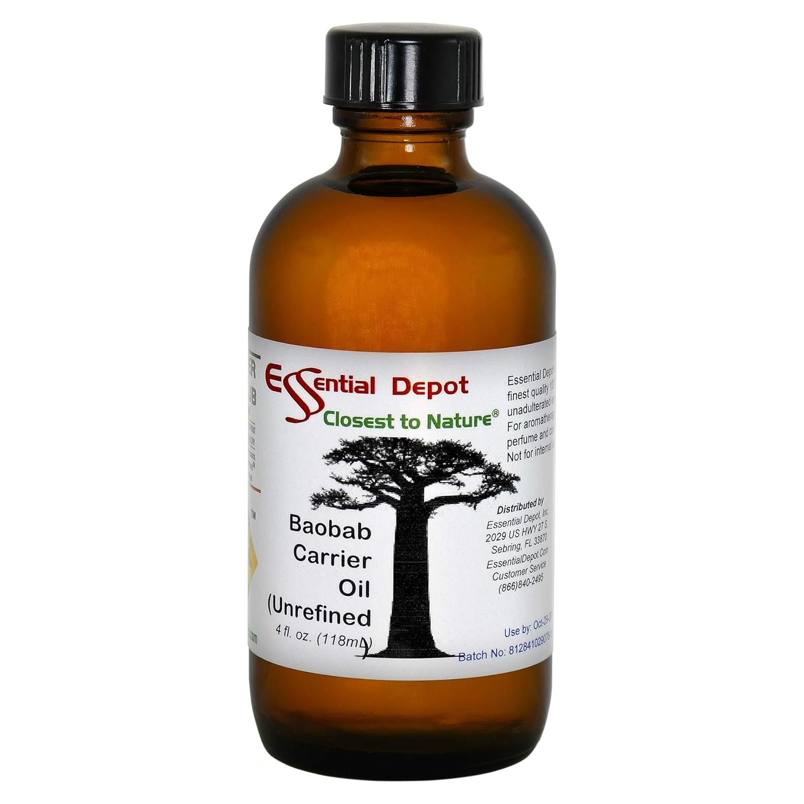 Aceite Portador de Baobab Sin Refinar Essential Depot 118 ml