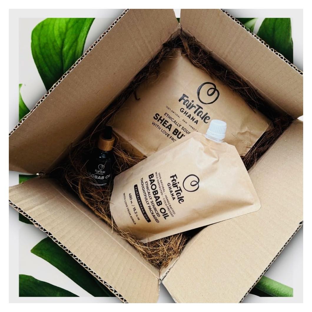 Set Manteca de Karité Cruda 2.25 kg + Aceite de Baobab 450 ml