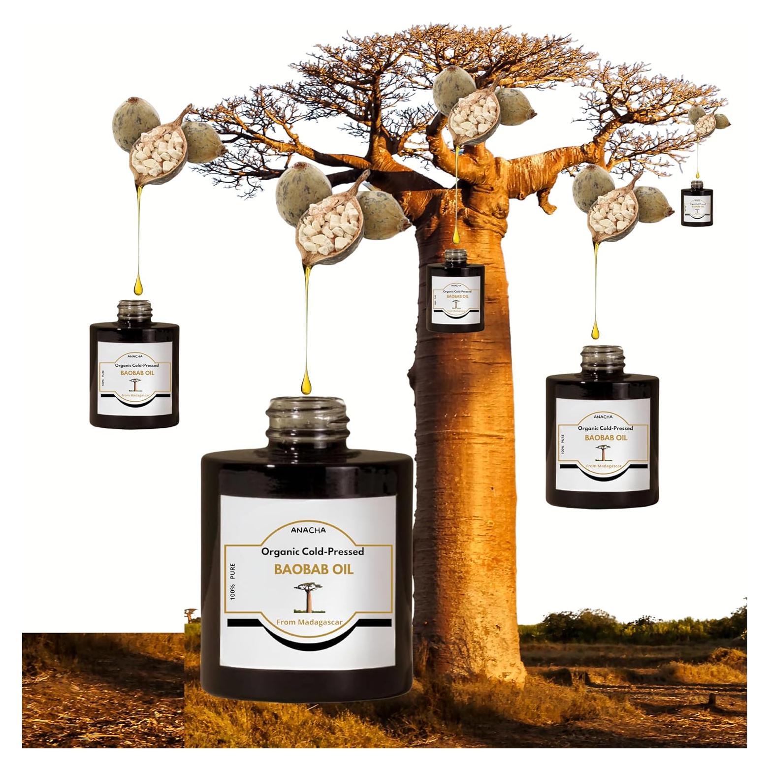 Aceite de Baobab Orgánico ANACHA 29.57 ml Prensado en Frío