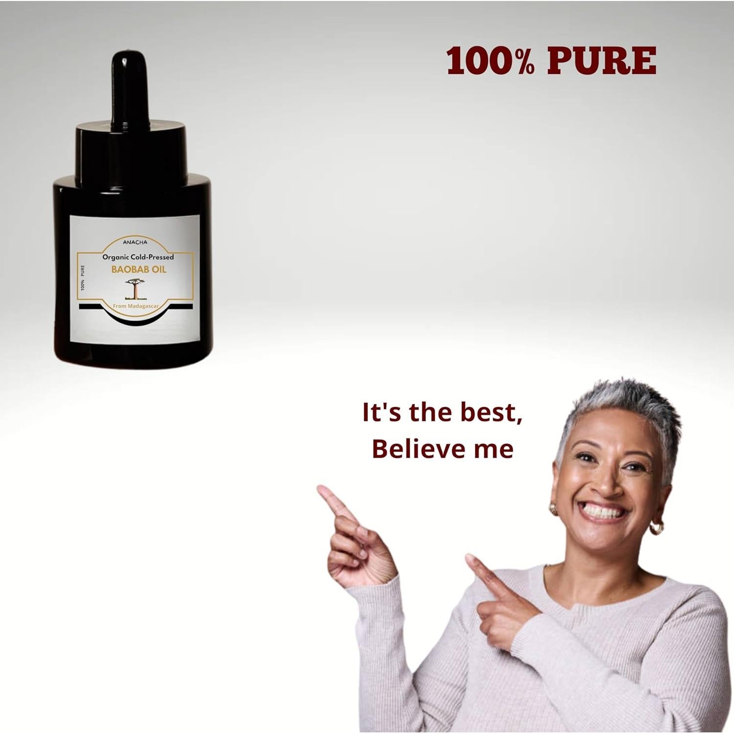 Aceite de Baobab Orgánico ANACHA 29.57 ml Prensado en Frío