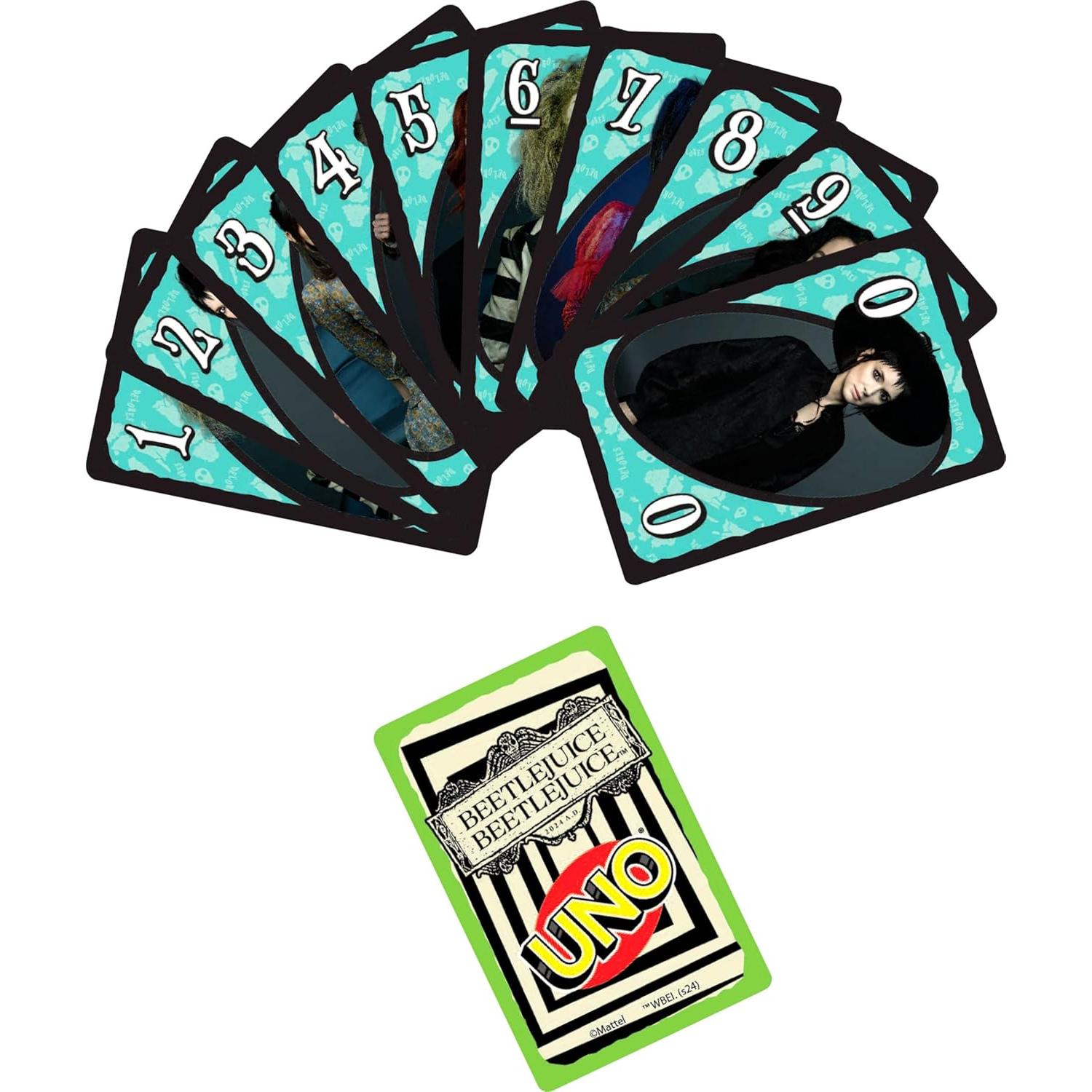 Juego de cartas UNO Beetlejuice Mattel 2-10 jugadores 7+ años