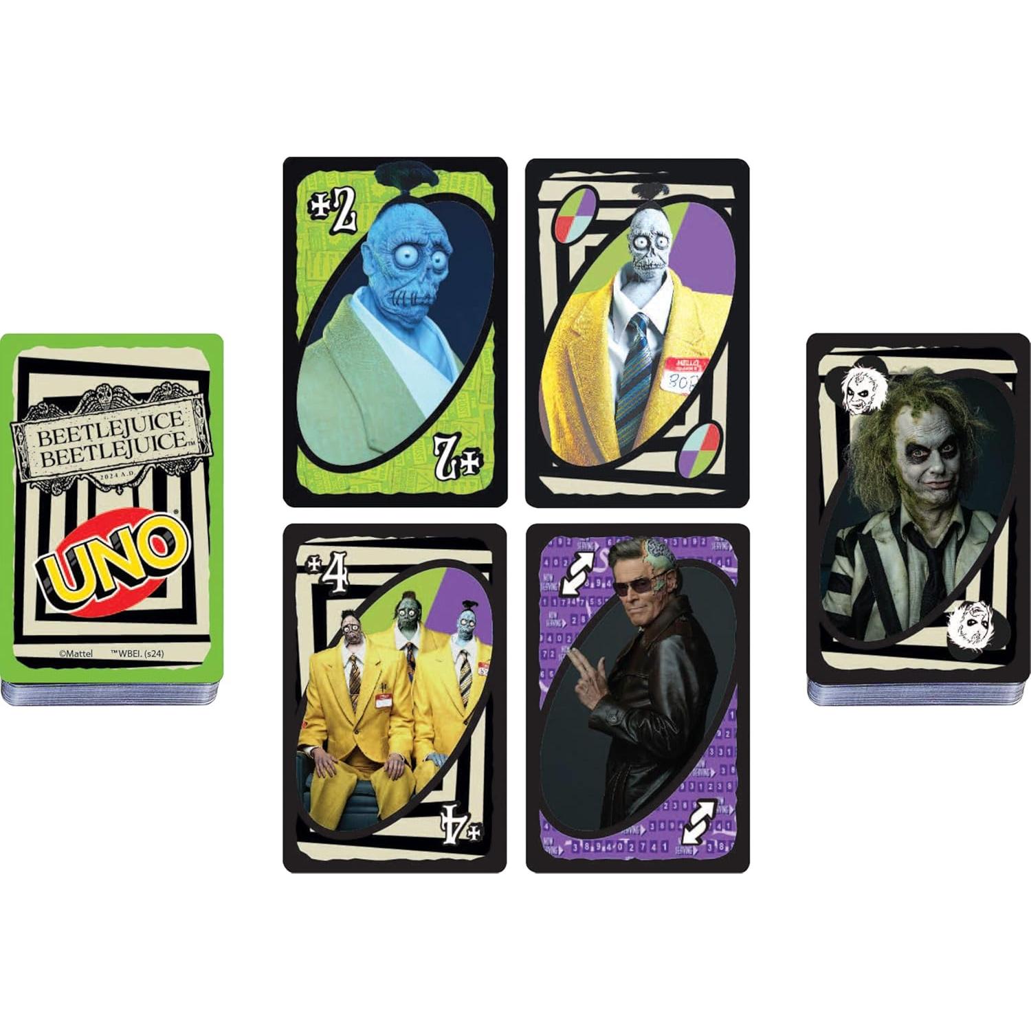 Juego de cartas UNO Beetlejuice Mattel 2-10 jugadores 7+ años