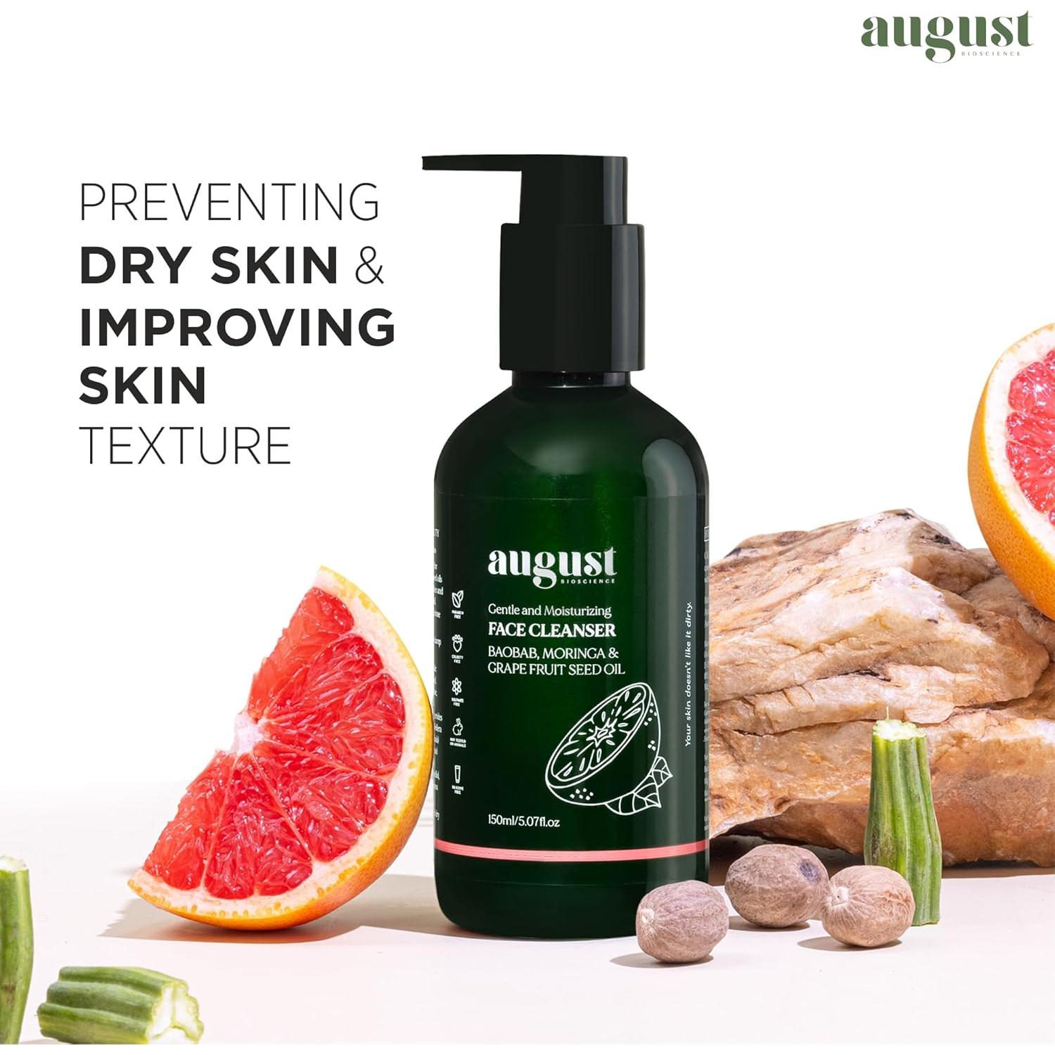 Limpiador Facial Orgánico August Bioscience 150ml - Hidratante y Suave