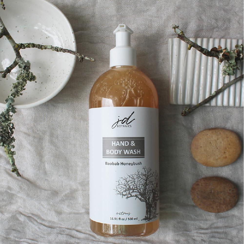 Jabón Natural de Mano y Cuerpo Baobab Honeybush 500 ml